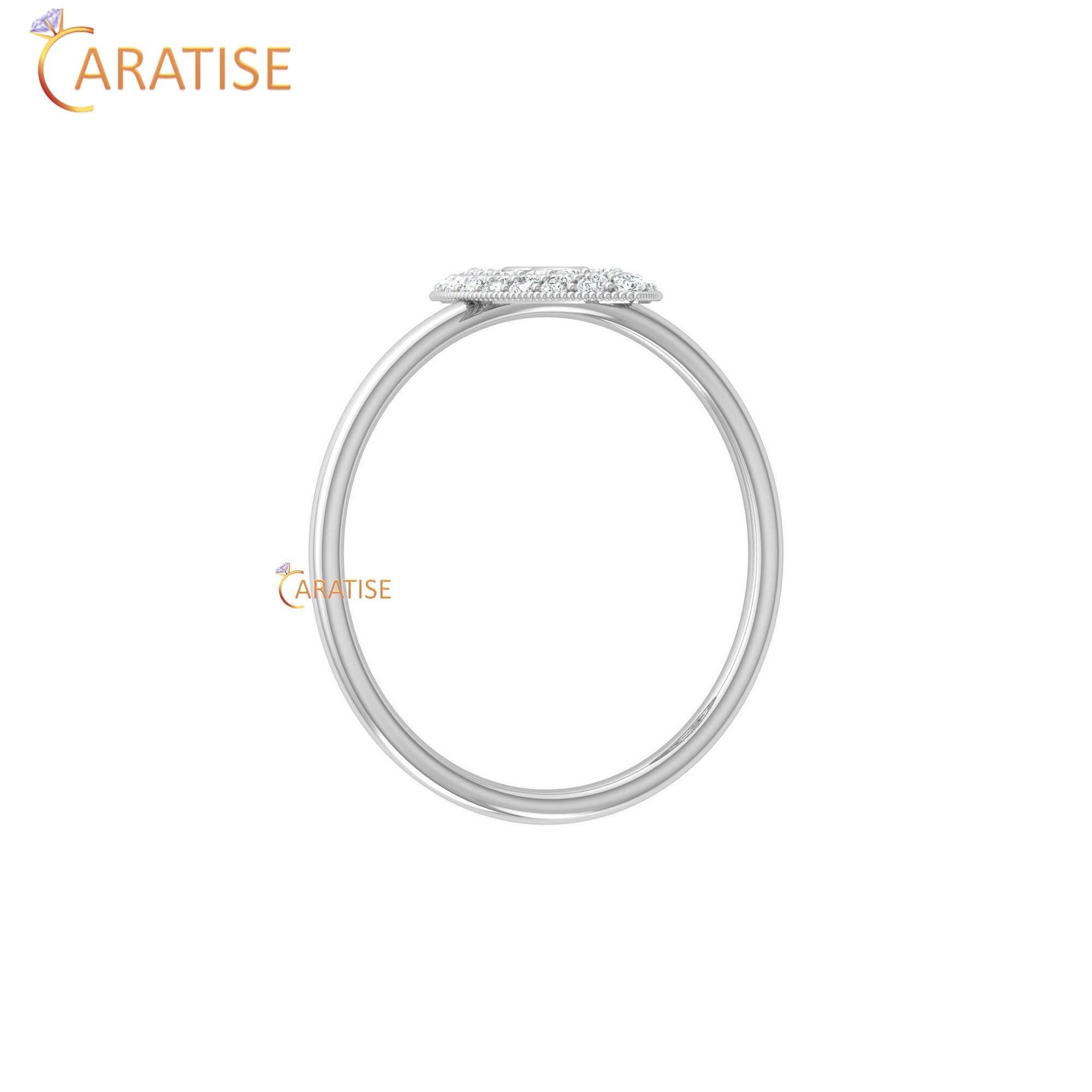 0.24 TDW Round Cut Women's Minimalist Diamond Ring