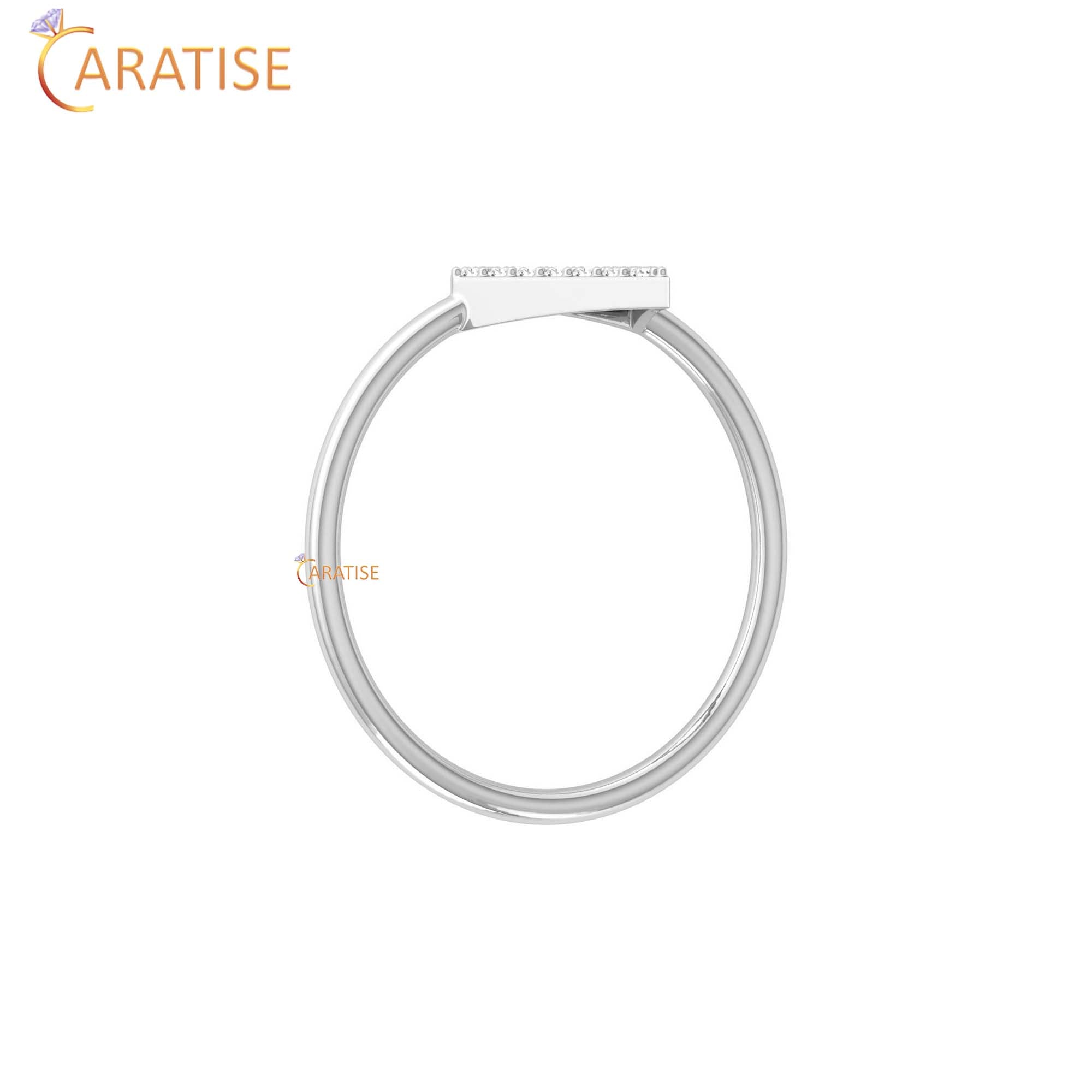 0.10 TDW Round Cut Minimalist Women's Diamond Ring