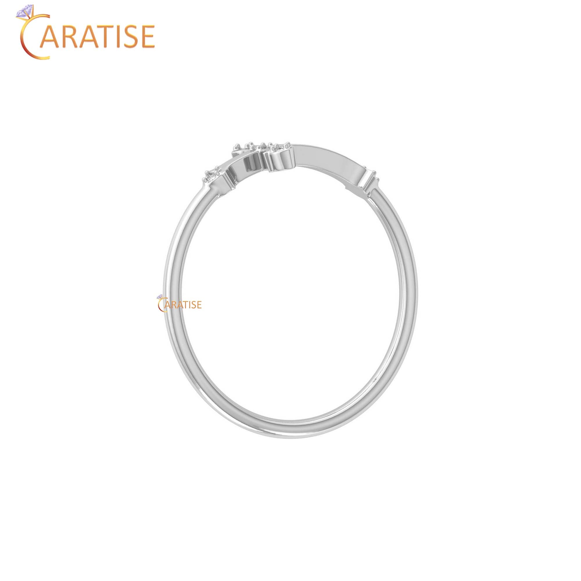 0.02 TDW Round Cut Minimalist Women's Diamond Ring