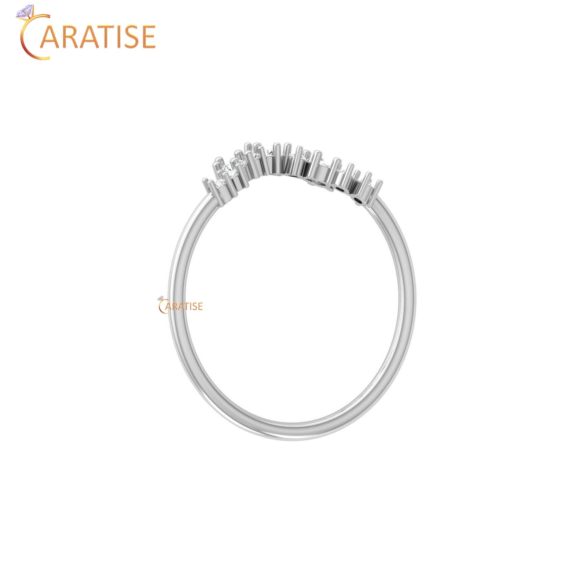 0.15 TDW Round Cut Minimalist Women's Diamond Ring