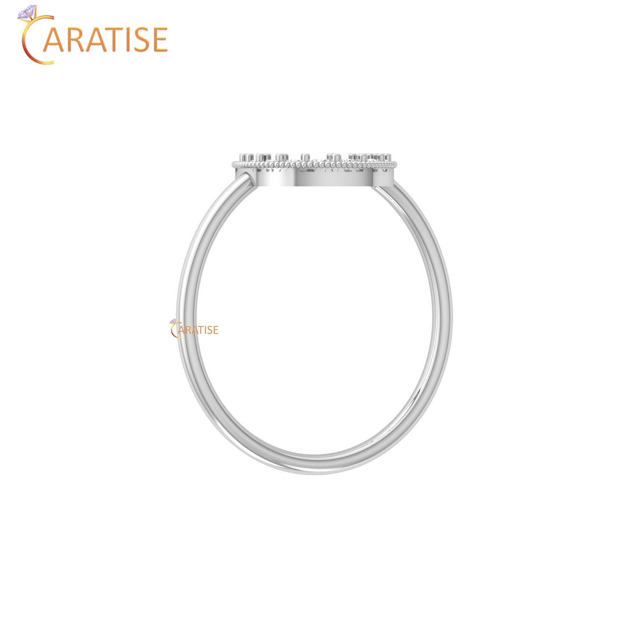 0.07 TDW Round Cut Women's Minimalist Diamond Ring