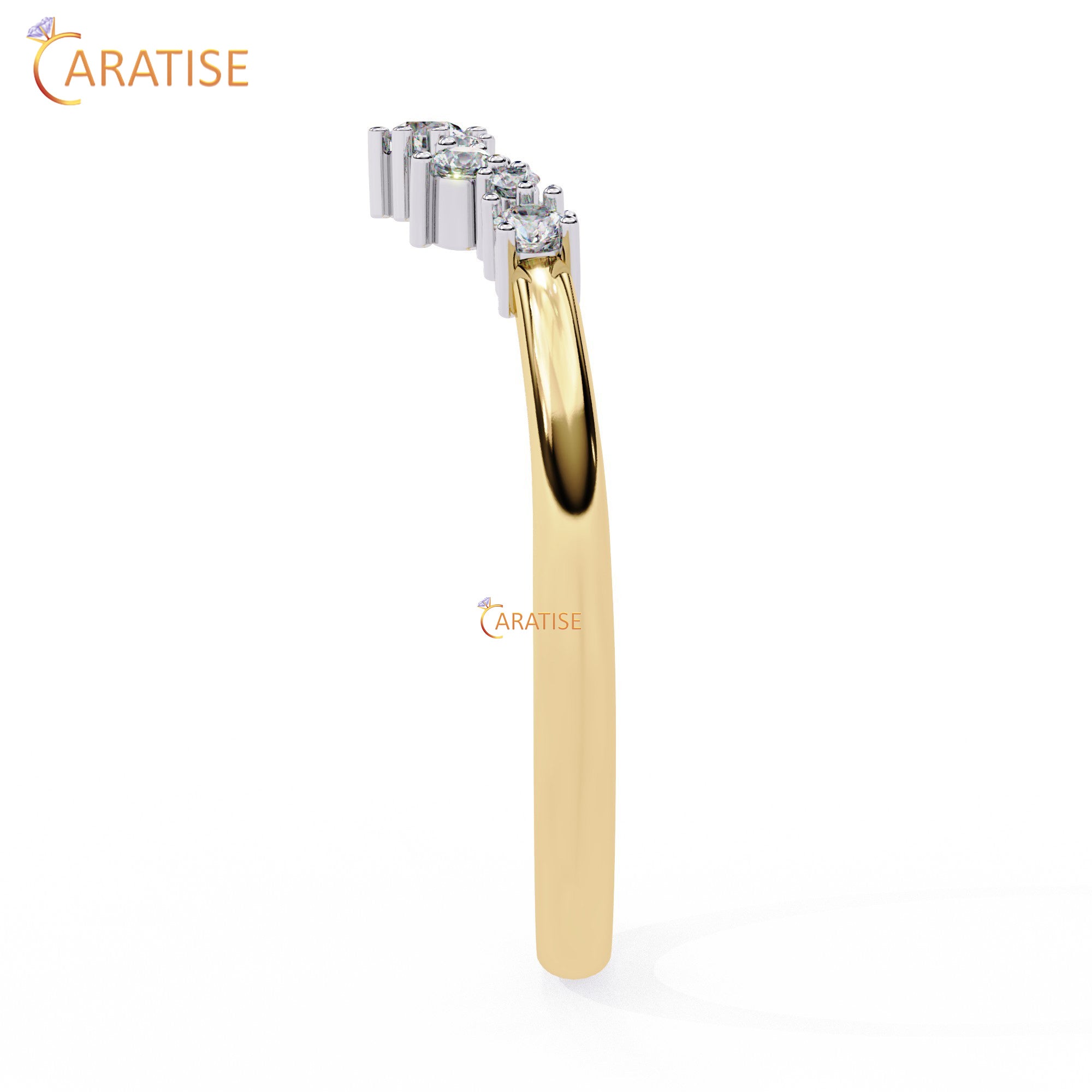 0.383 TDW Round Cut Diamond Women's Minimalist Ring