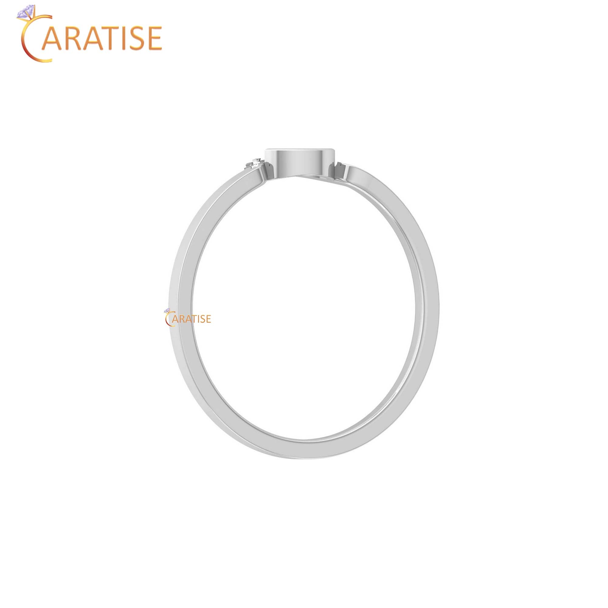 0.09 TDW Round & Marquise Cut Women's Minimalist Diamond Ring