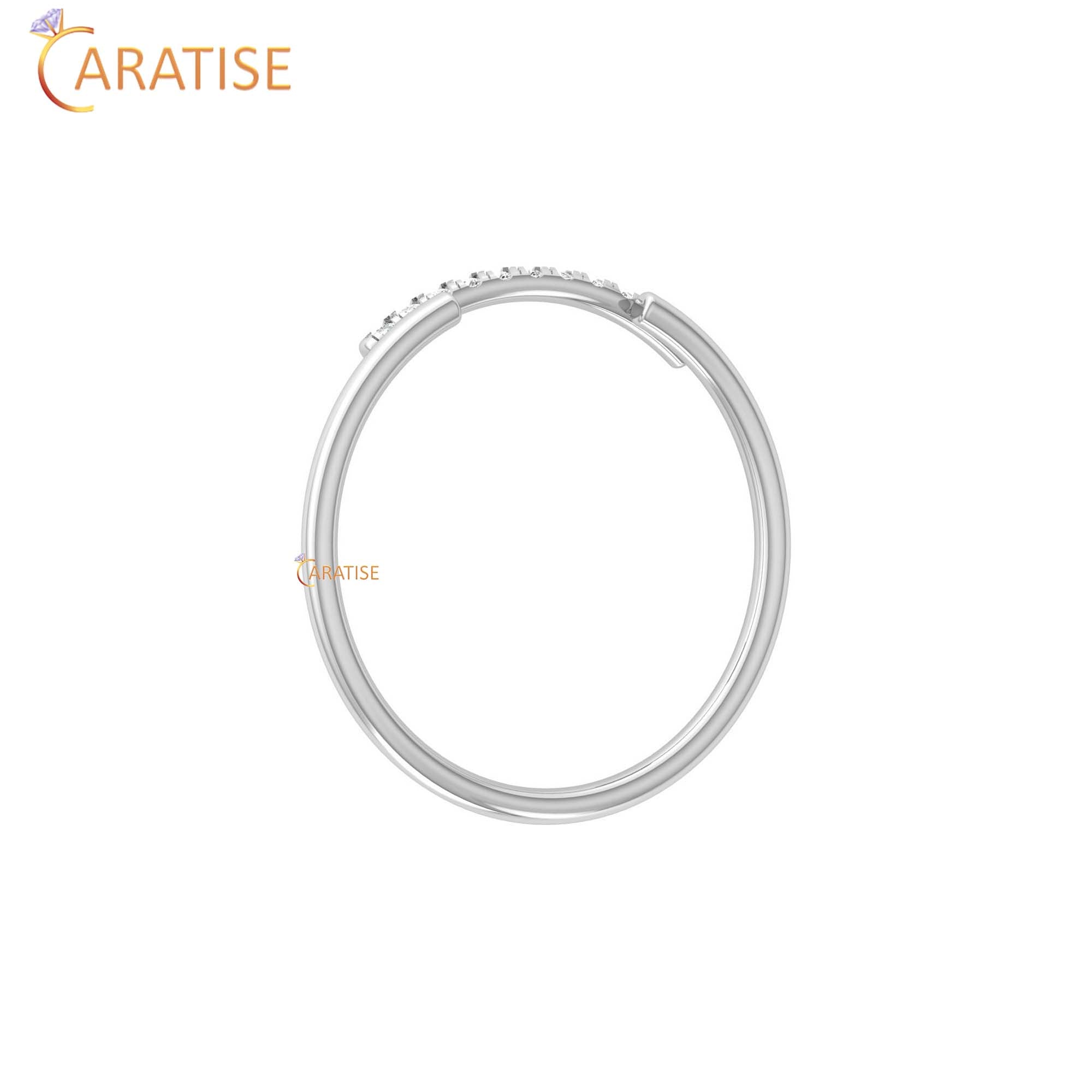 0.05 TDW Round Cut Minimalist Women's Diamond Ring