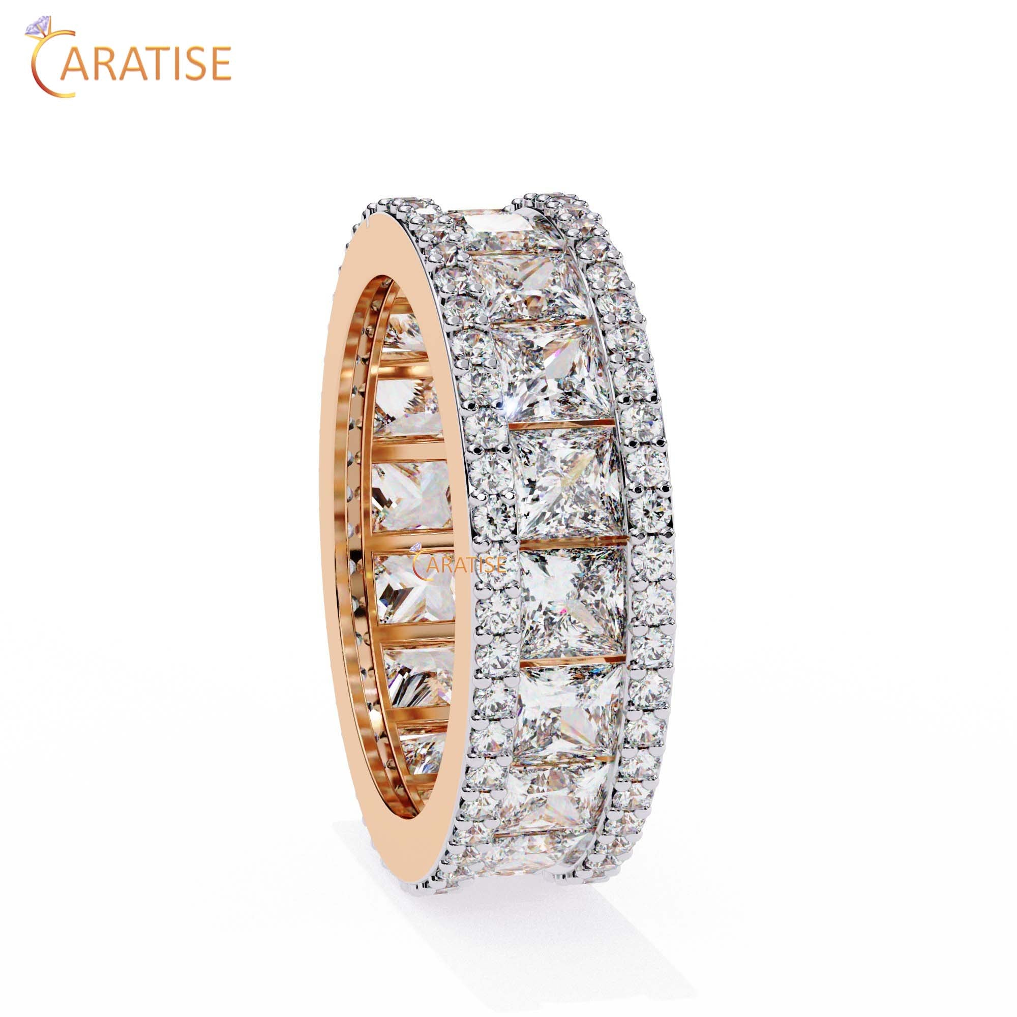 3.54 TDW Round & Princess Cut Diamond Women's Band