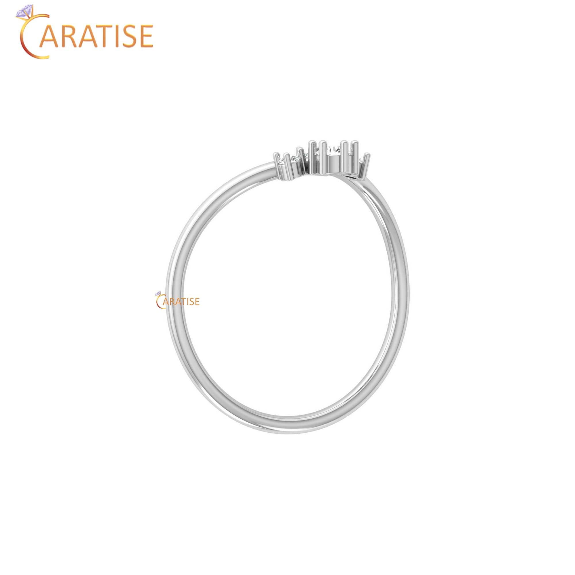 0.10 TDW Round Cut Minimalist Diamond Ring