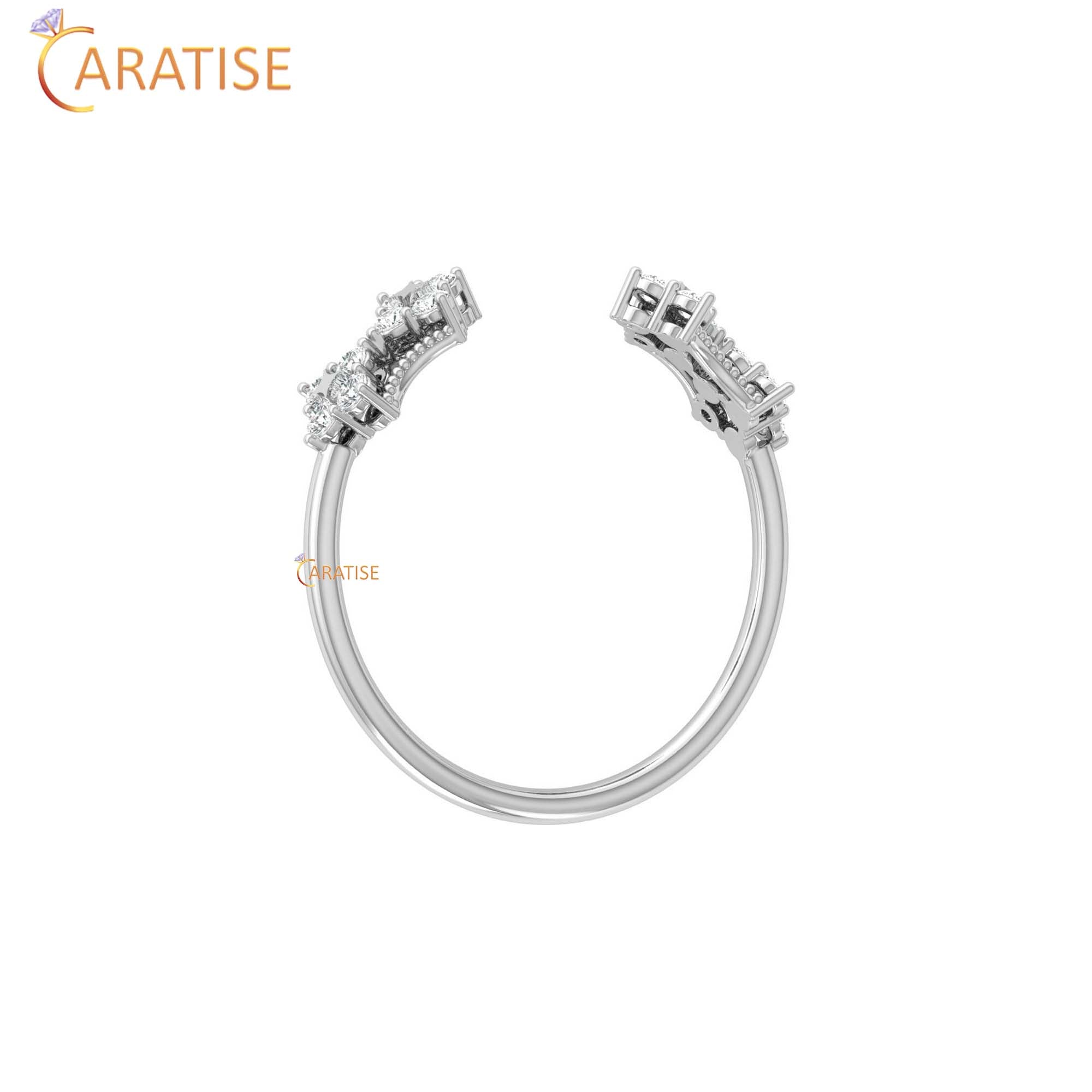 0.20 TDW Round Cut Minimalist Women's Diamond Ring