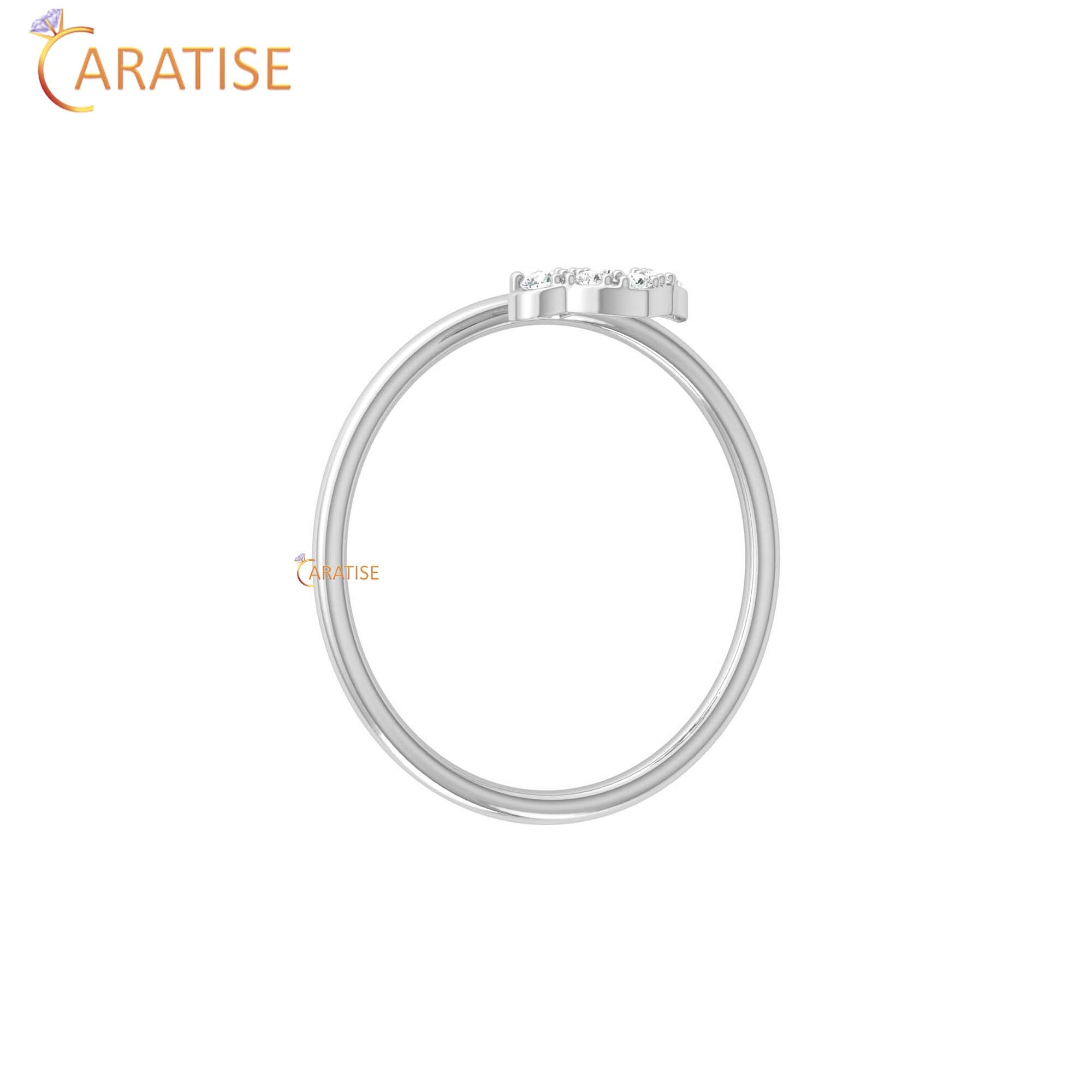 0.10 TDW Round Cut Minimalist Women's Diamond Ring