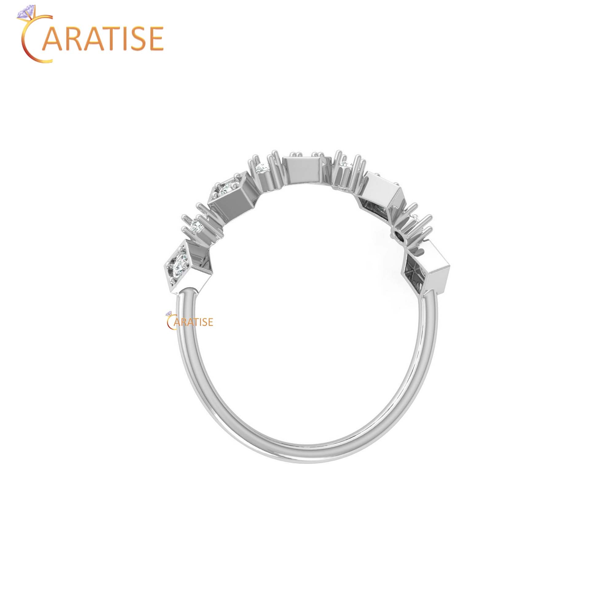 0.14 TDW Round Cut Minimalist Women's Diamond Ring