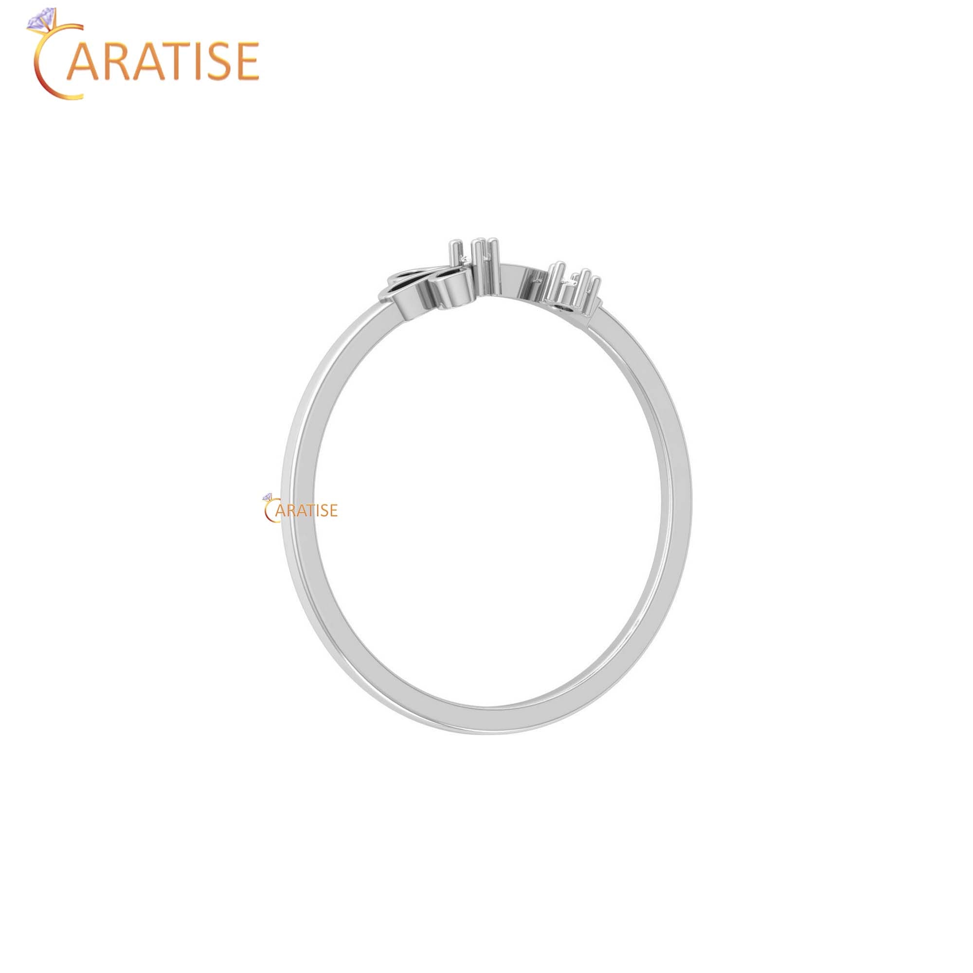 0.021 TDW Round Cut Minimalist Women's Diamond Ring