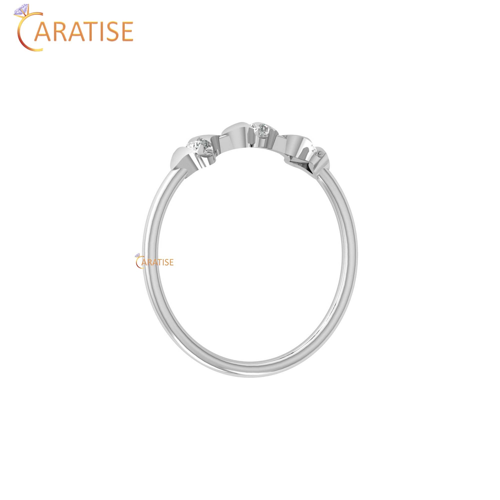 0.05 TDW Round Cut Minimalist Women's Diamond Ring
