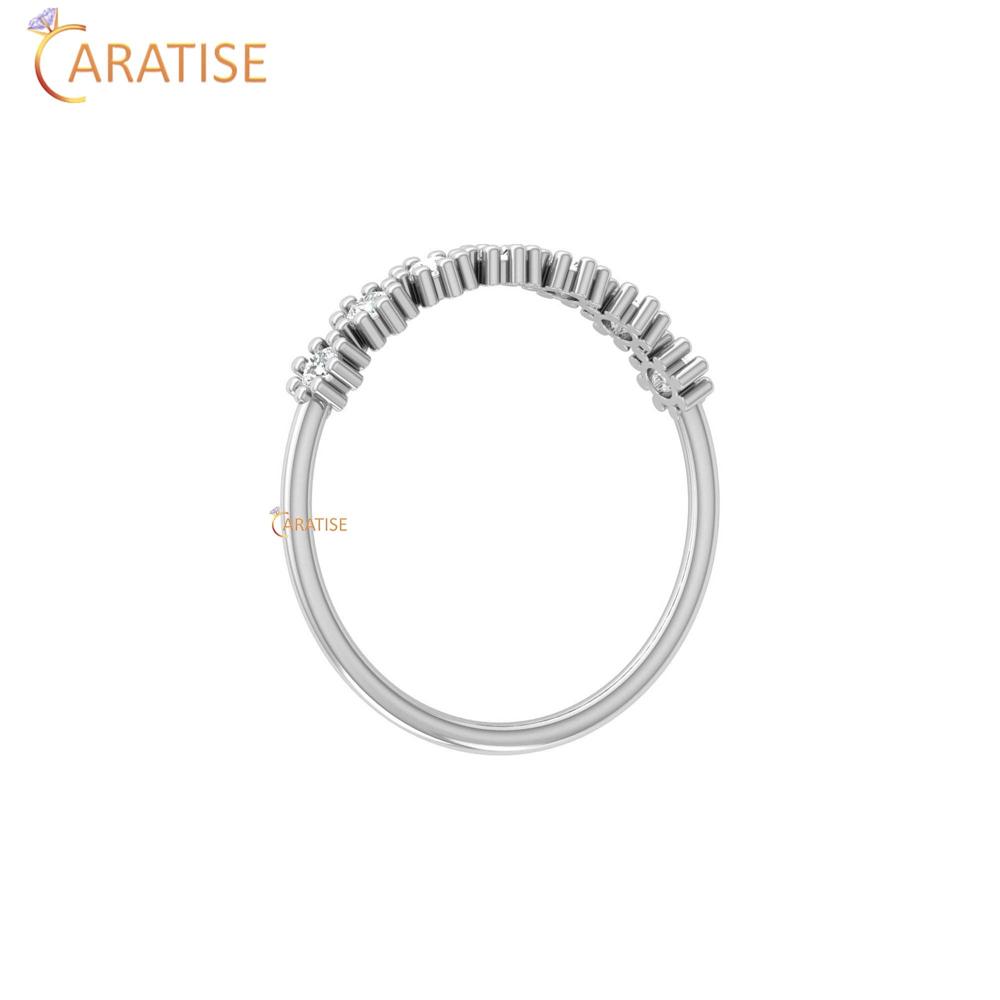 0.21 TDW Round Cut Minimalist Women's Diamond Ring