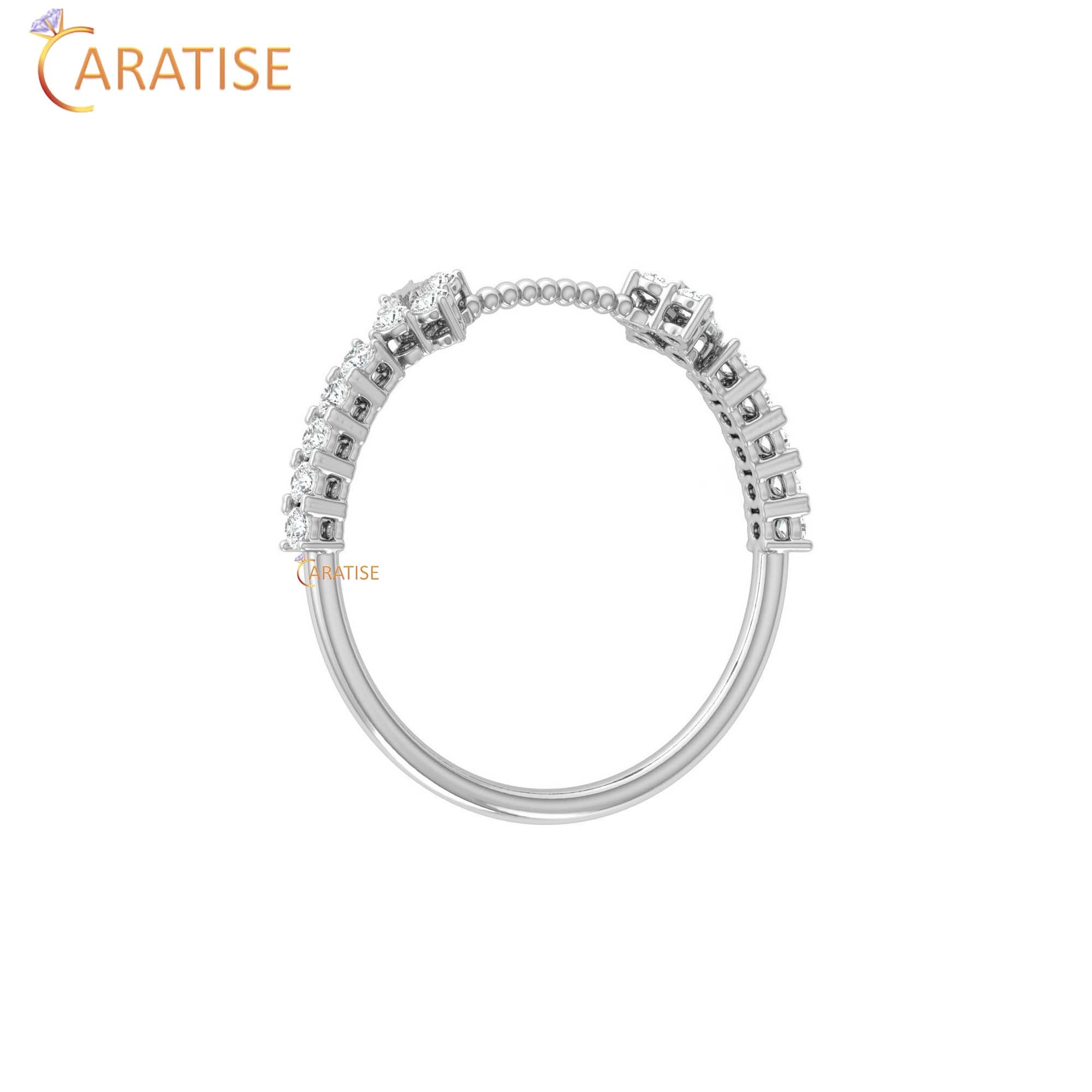 0.23 TDW Round Cut Minimalist Women's Diamond Ring