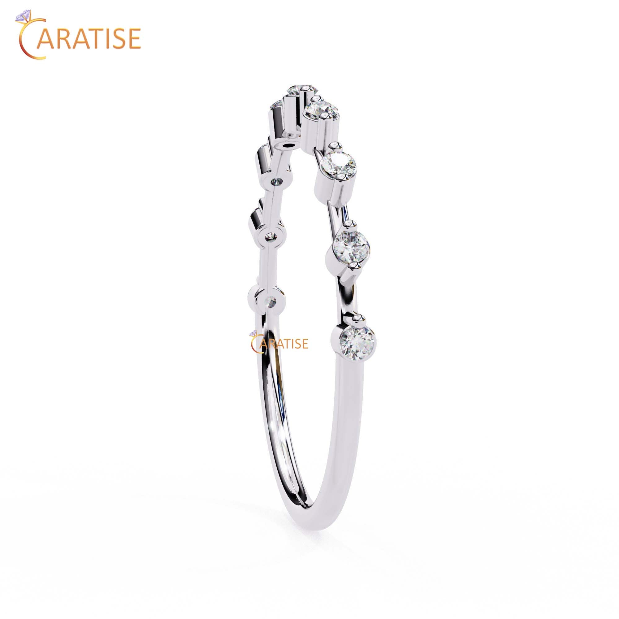 0.21 TDW Round Cut Diamond Women's Minimalist Ring