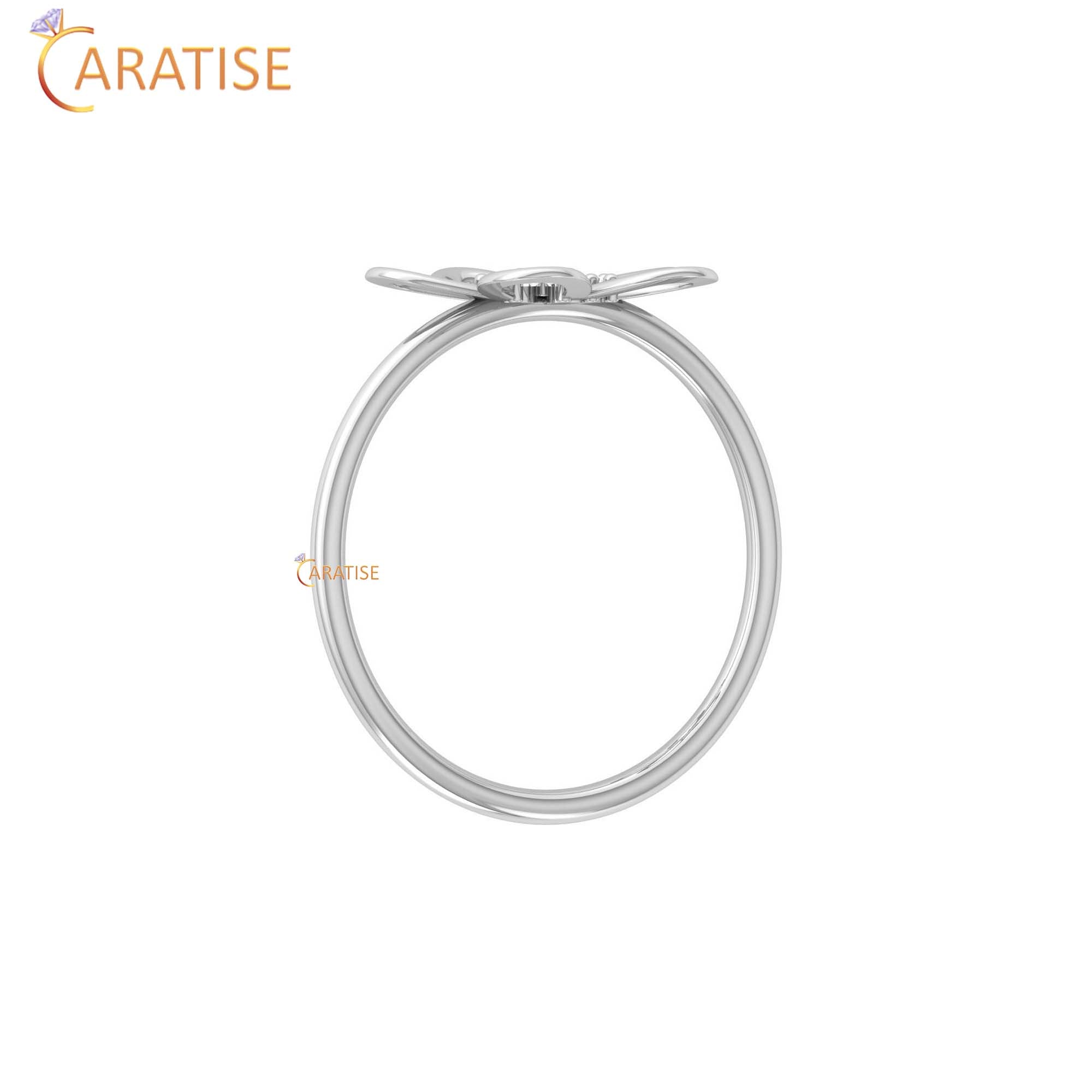 0.08 TDW Round Cut Minimalist Women's Diamond Ring
