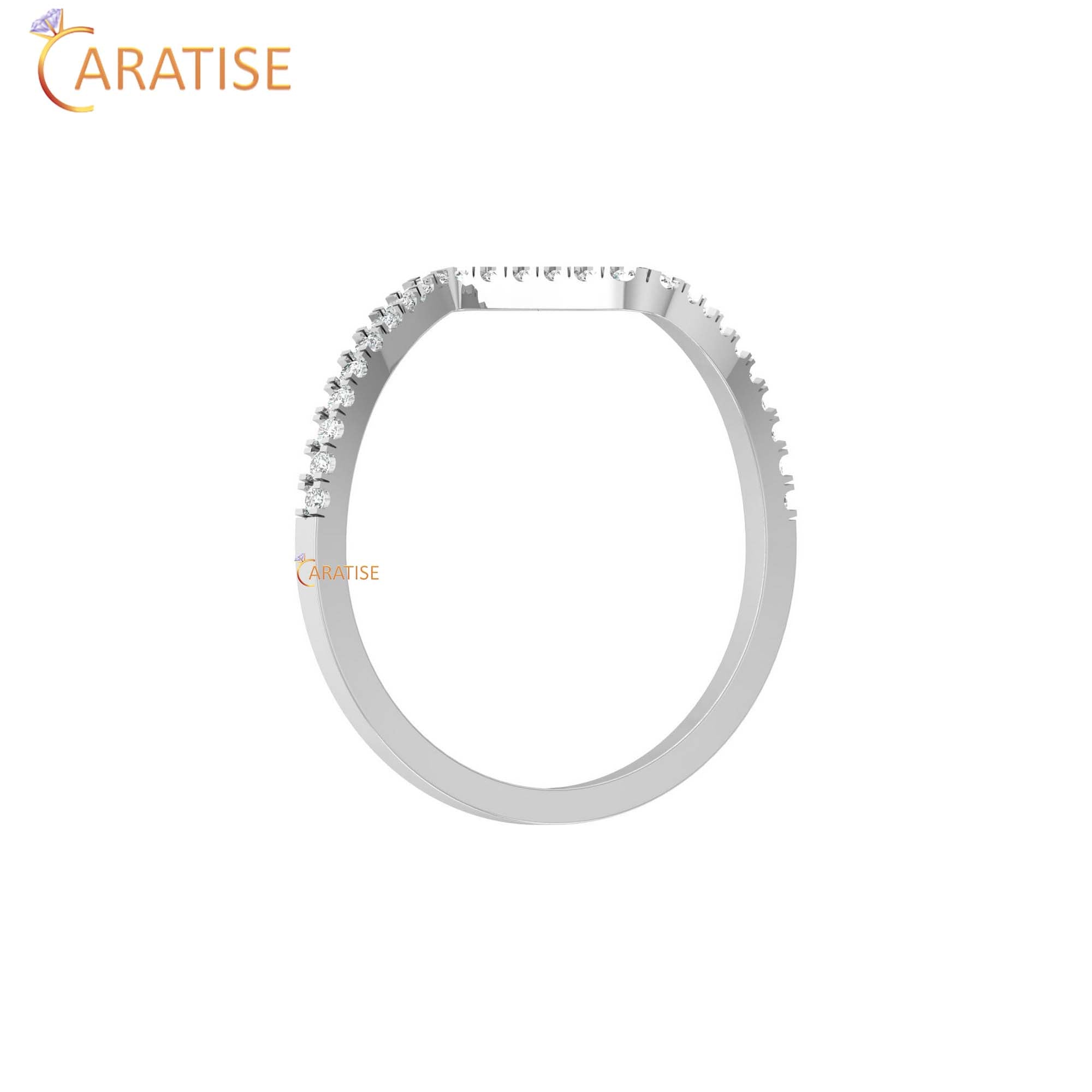 0.13 TDW Round Cut Minimalist Women's Diamond Ring