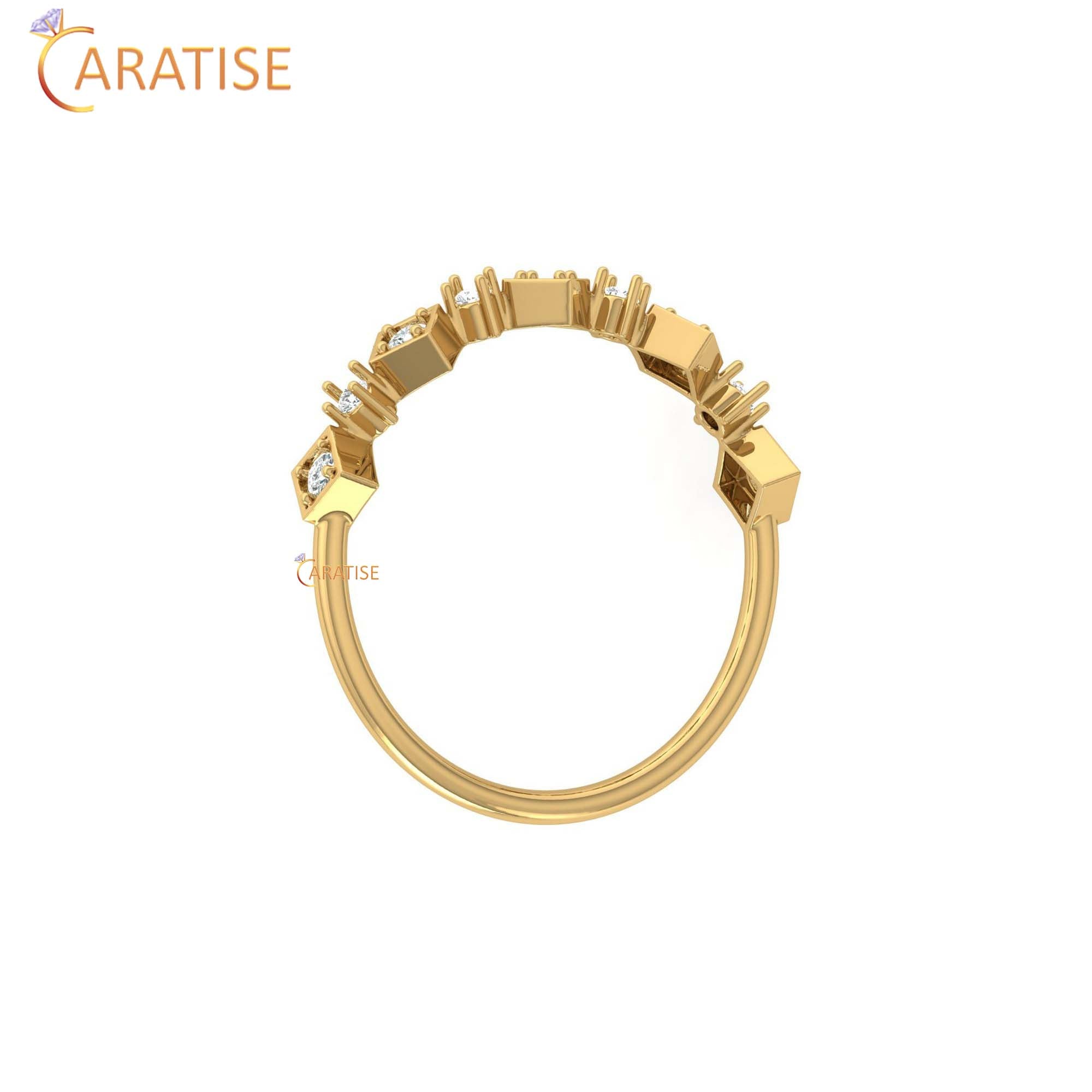 0.14 TDW Round Cut Minimalist Women's Diamond Ring