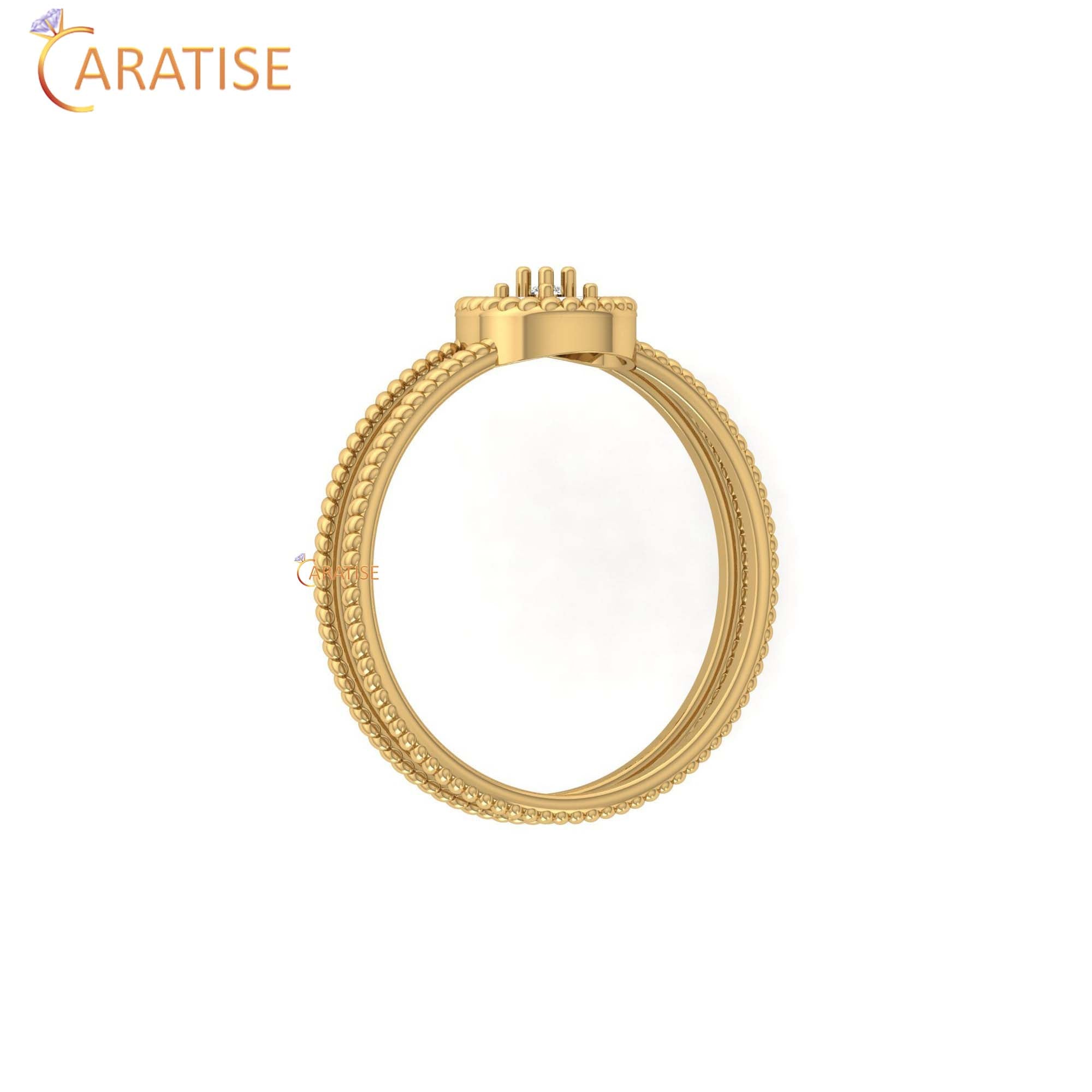 0.09 TDW Round Cut Minimalist Women's Diamond Ring