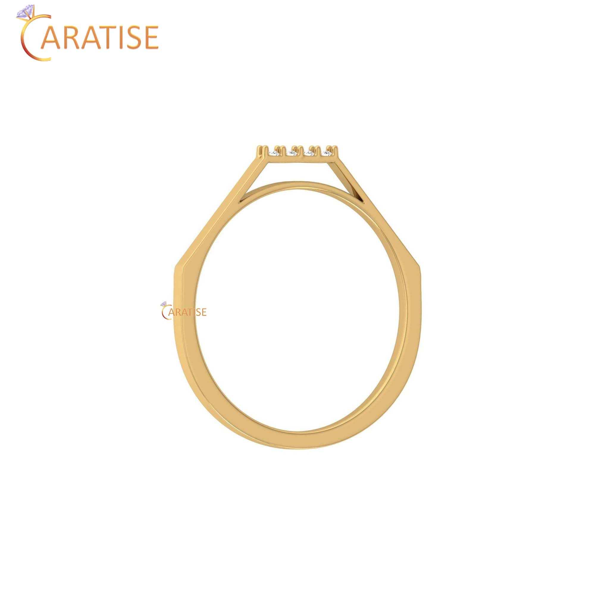 0.03 TDW Round Cut Women's Minimalist Diamond Ring