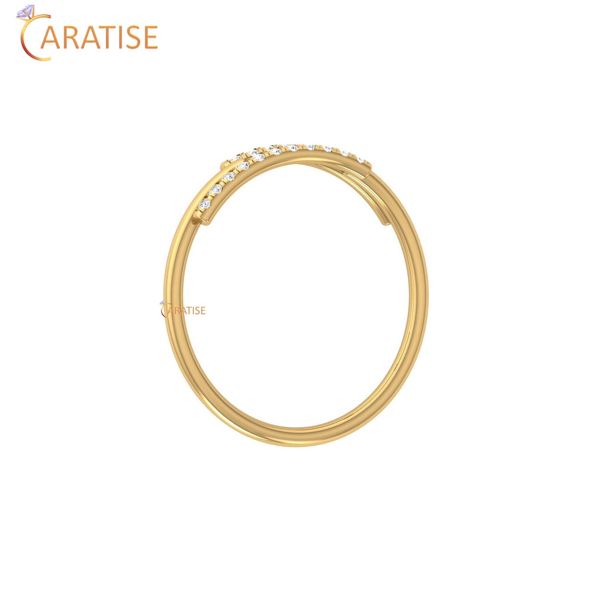 0.05 TDW Round Cut Minimalist Women's Diamond Ring