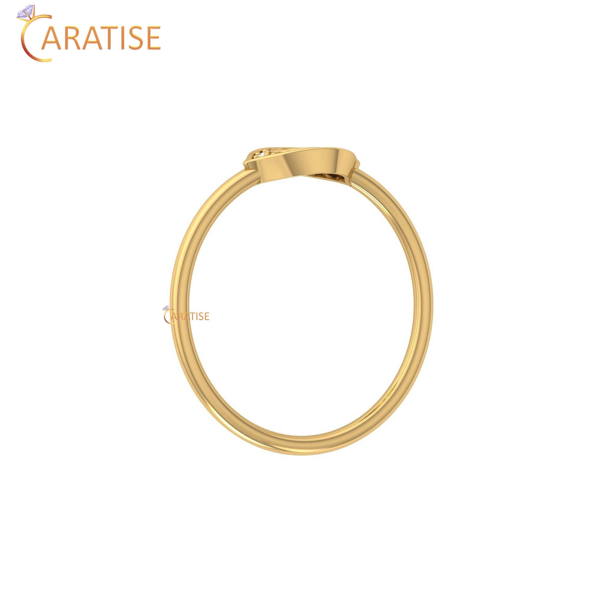 0.08 TDW Round Cut Women's Minimalist Diamond Ring