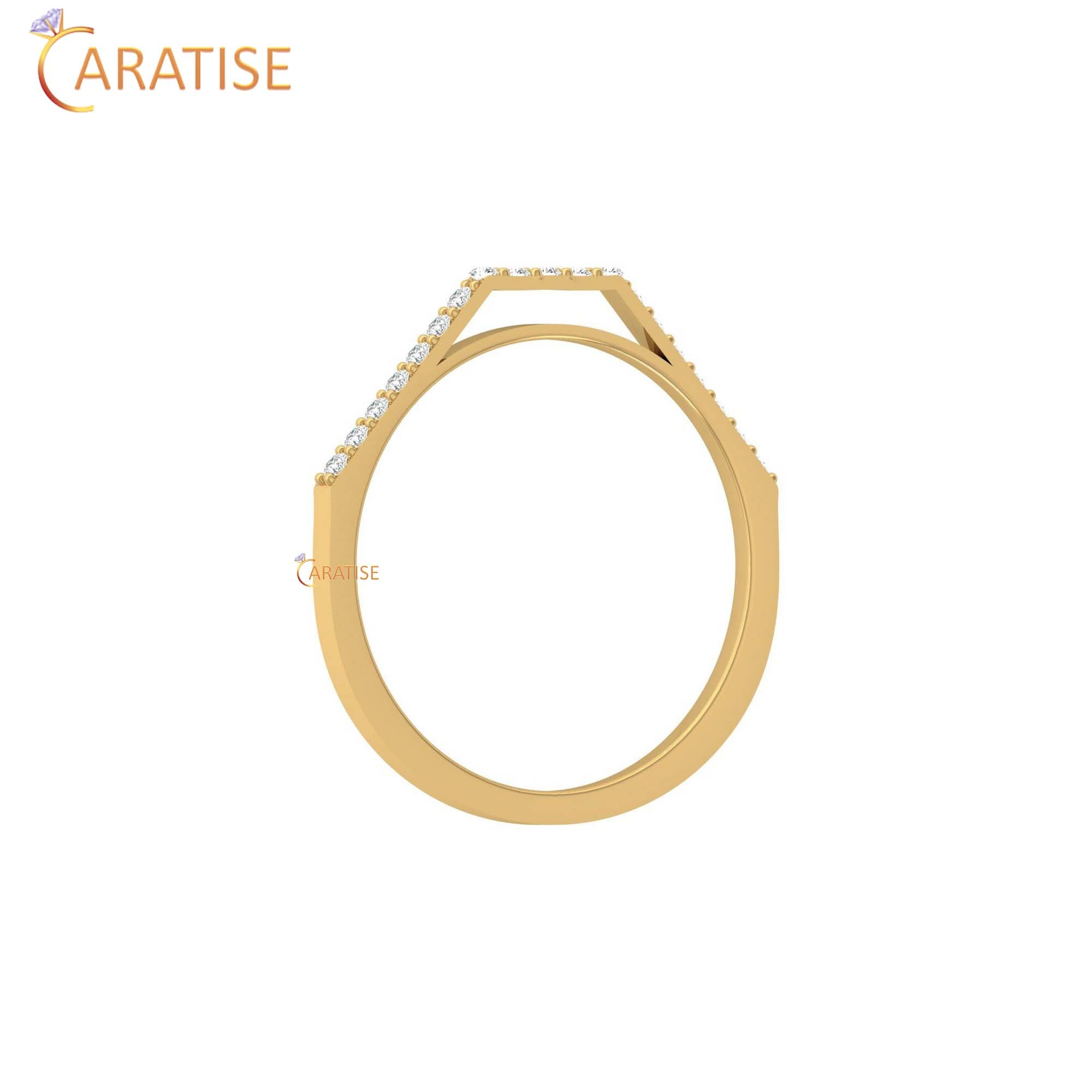 0.12 TDW Round Cut Women's Minimalist Diamond Ring