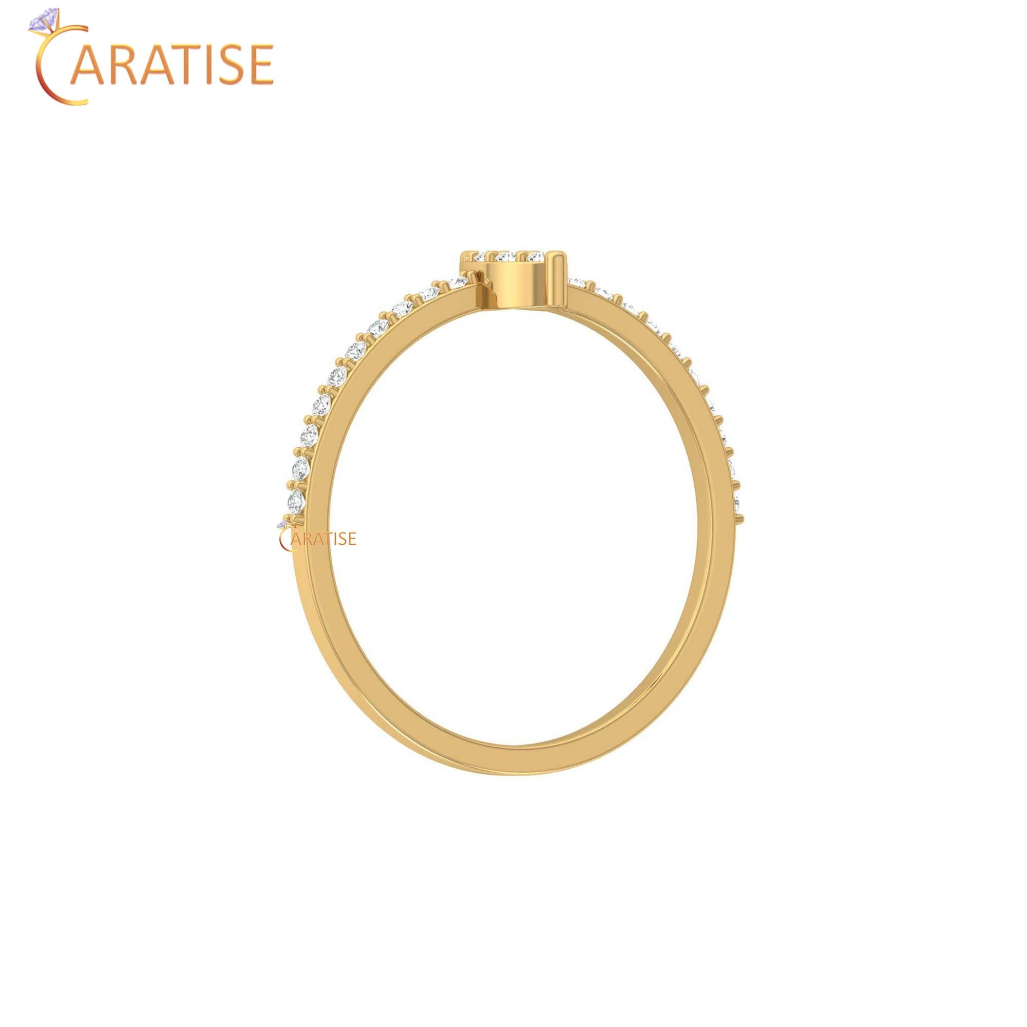 0.16 TDW Round Cut Minimalist Women's Diamond Ring