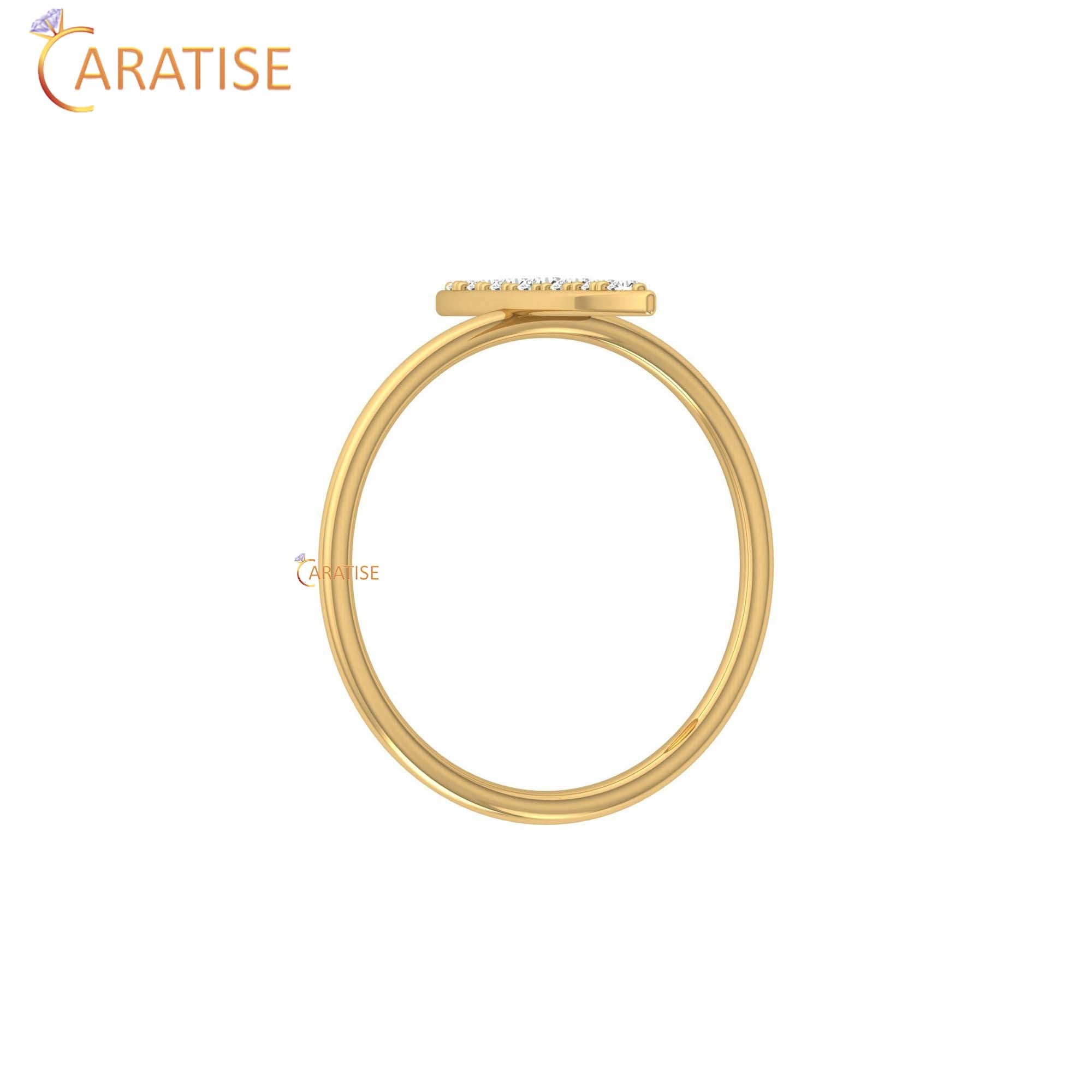 0.16 TDW Round Cut Women's Minimalist Diamond Ring
