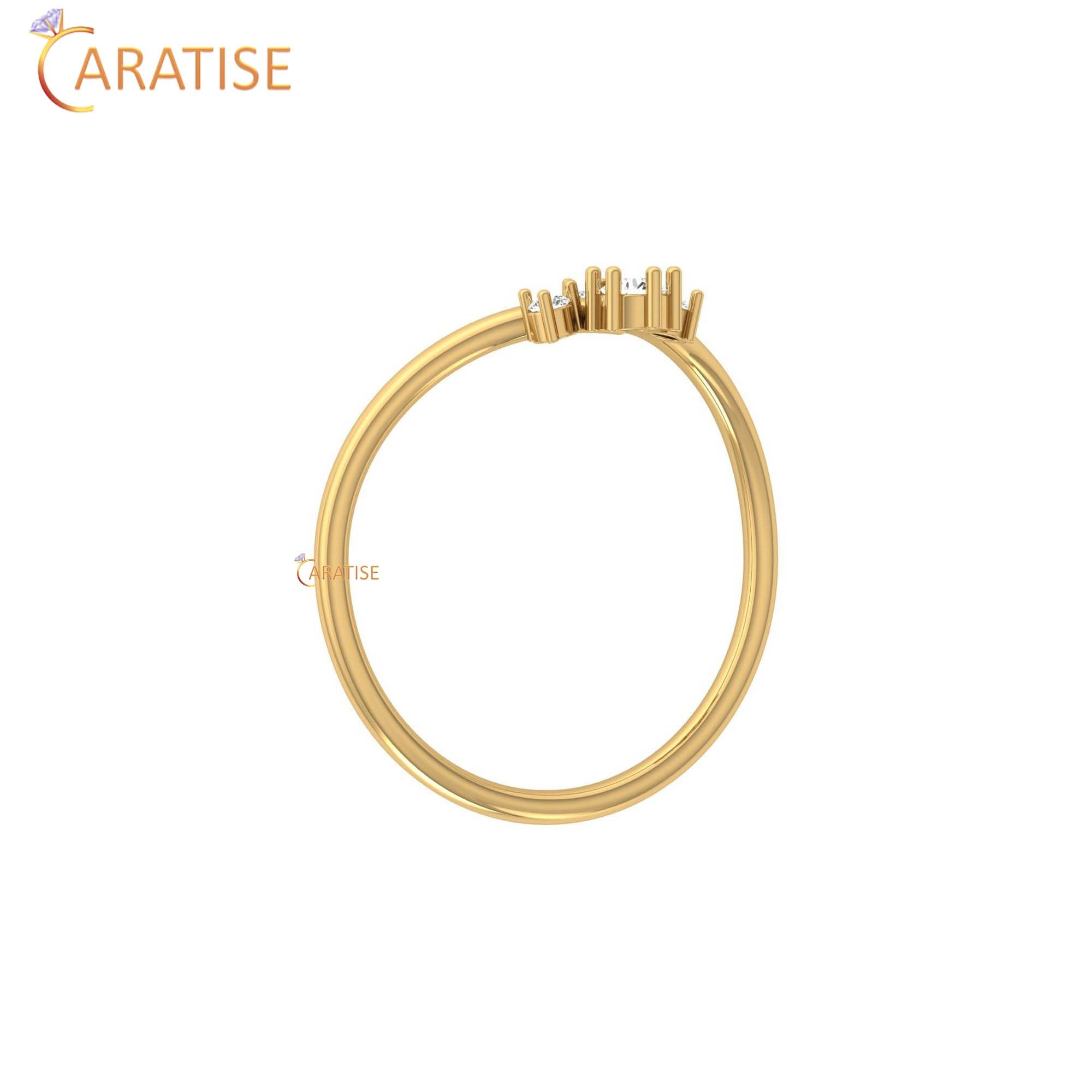 0.10 TDW Round Cut Minimalist Diamond Ring