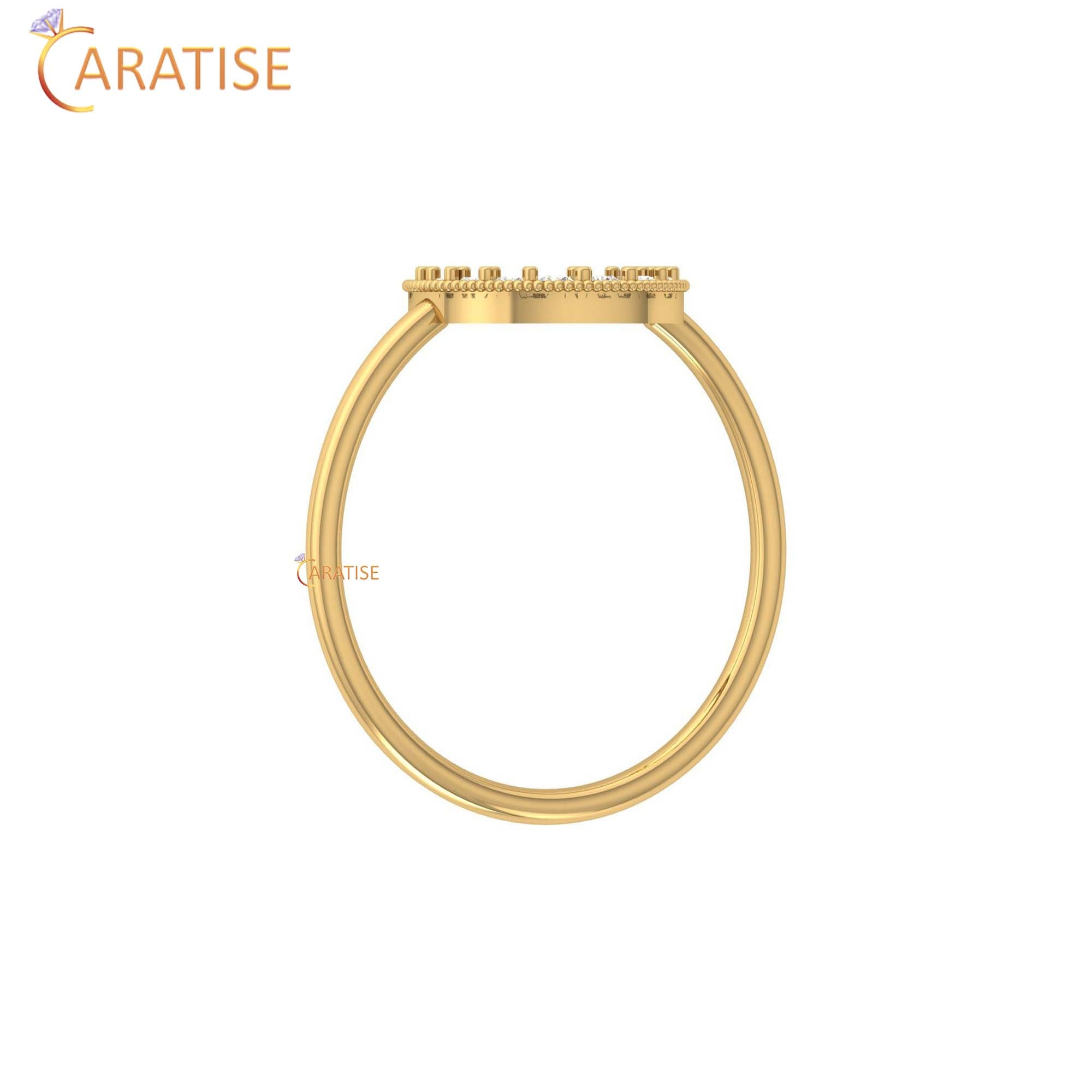0.07 TDW Round Cut Women's Minimalist Diamond Ring