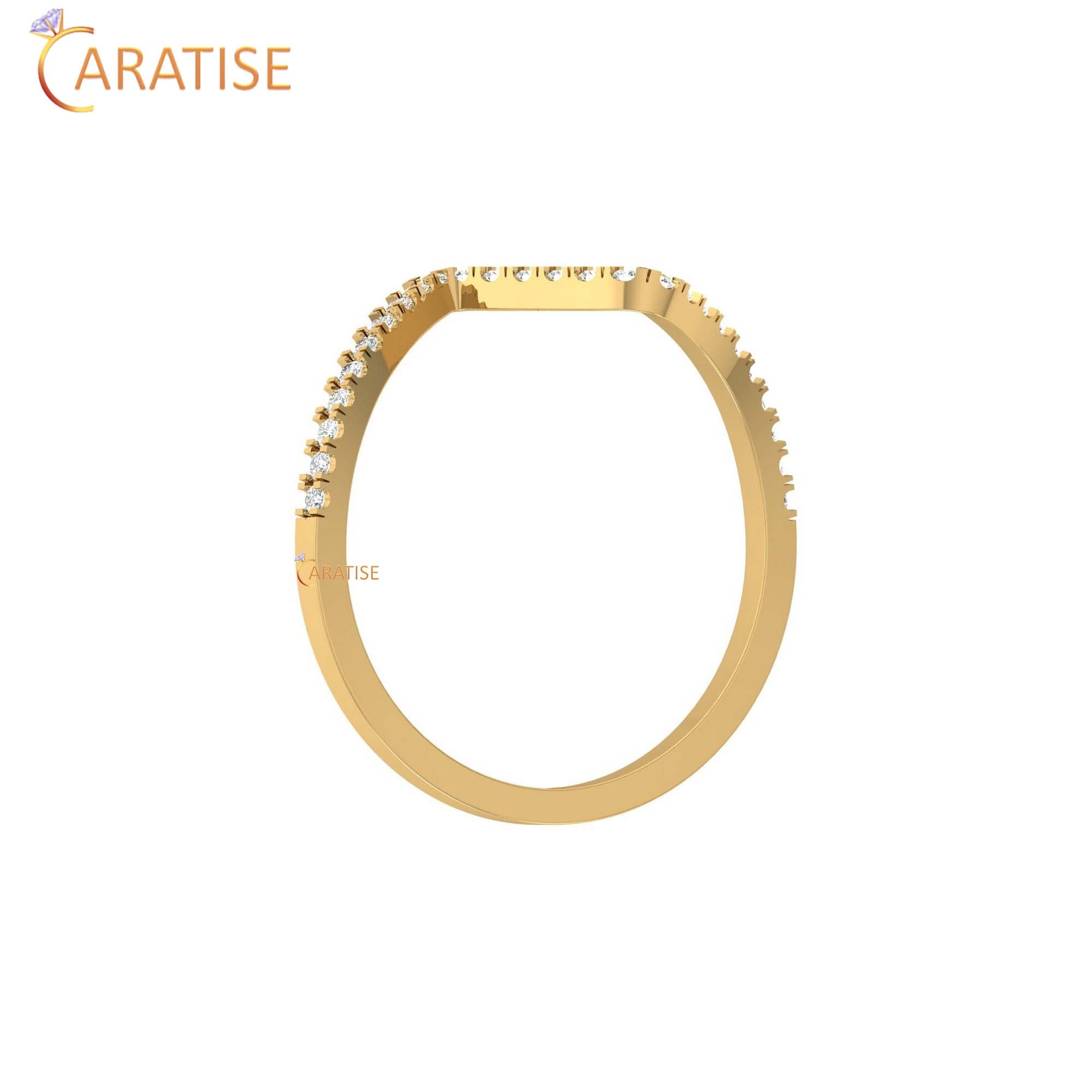 0.13 TDW Round Cut Minimalist Women's Diamond Ring