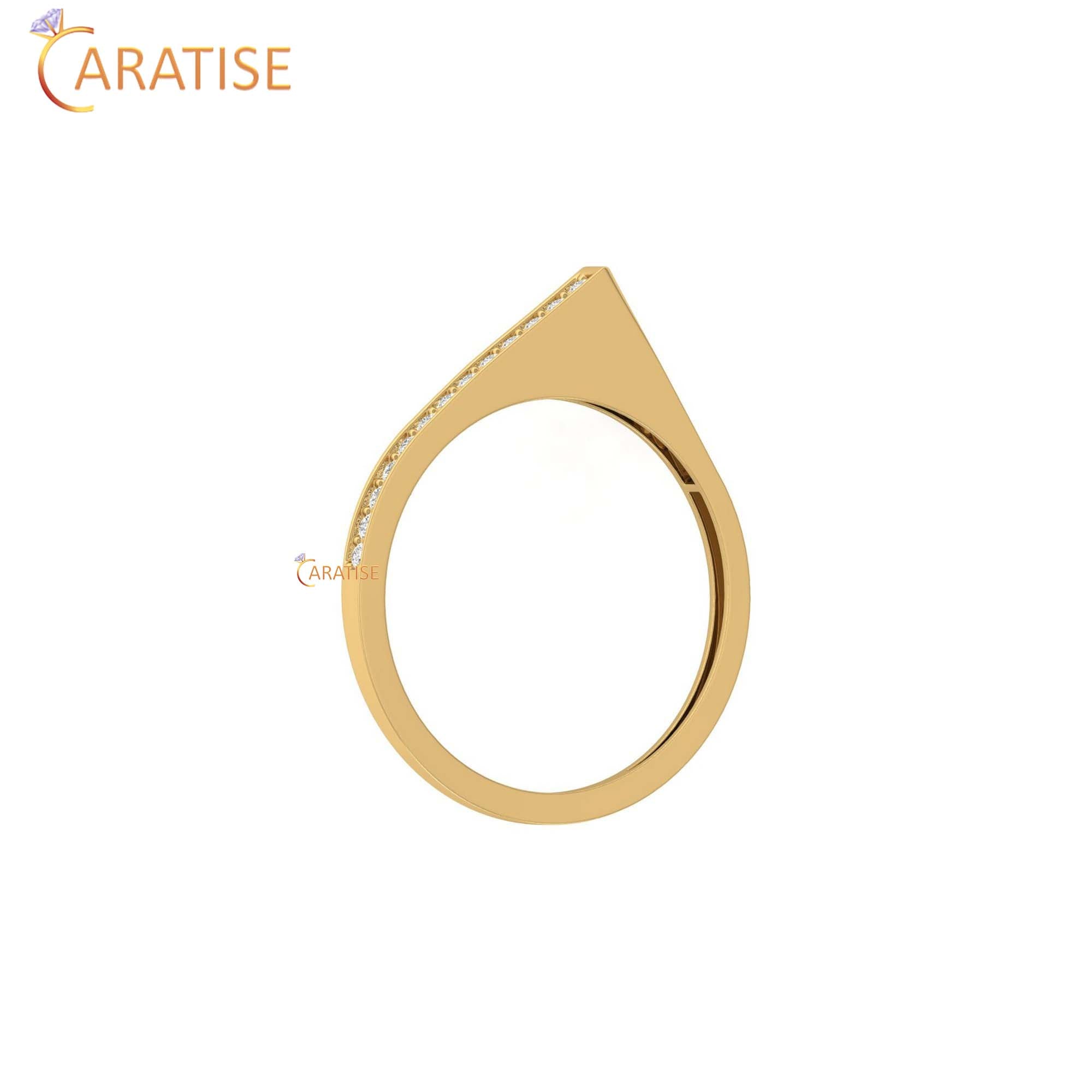 0.12 TDW Round Cut Minimalist Women's Diamond Ring