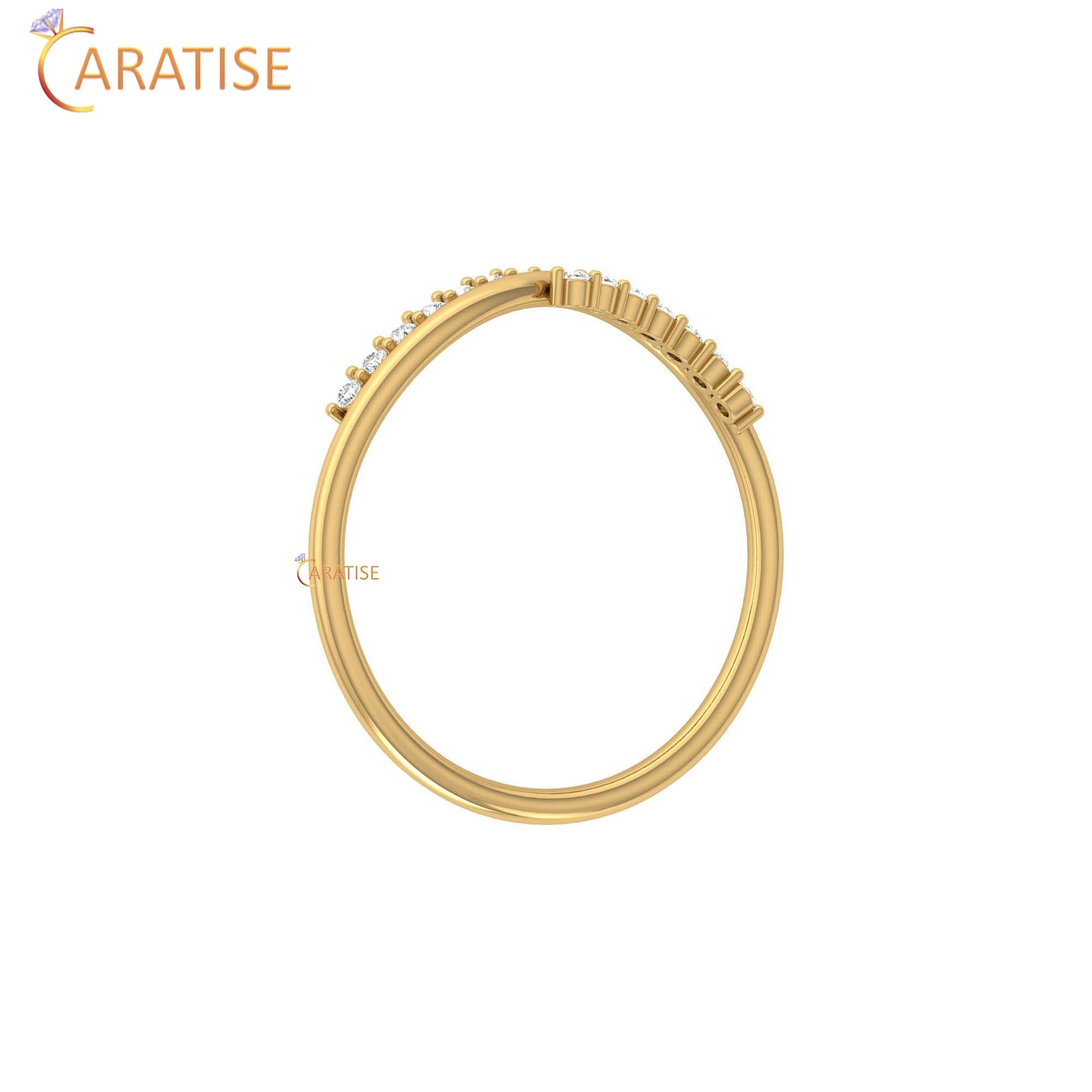 0.09 TDW Round Cut Minimalist Women's Diamond Ring