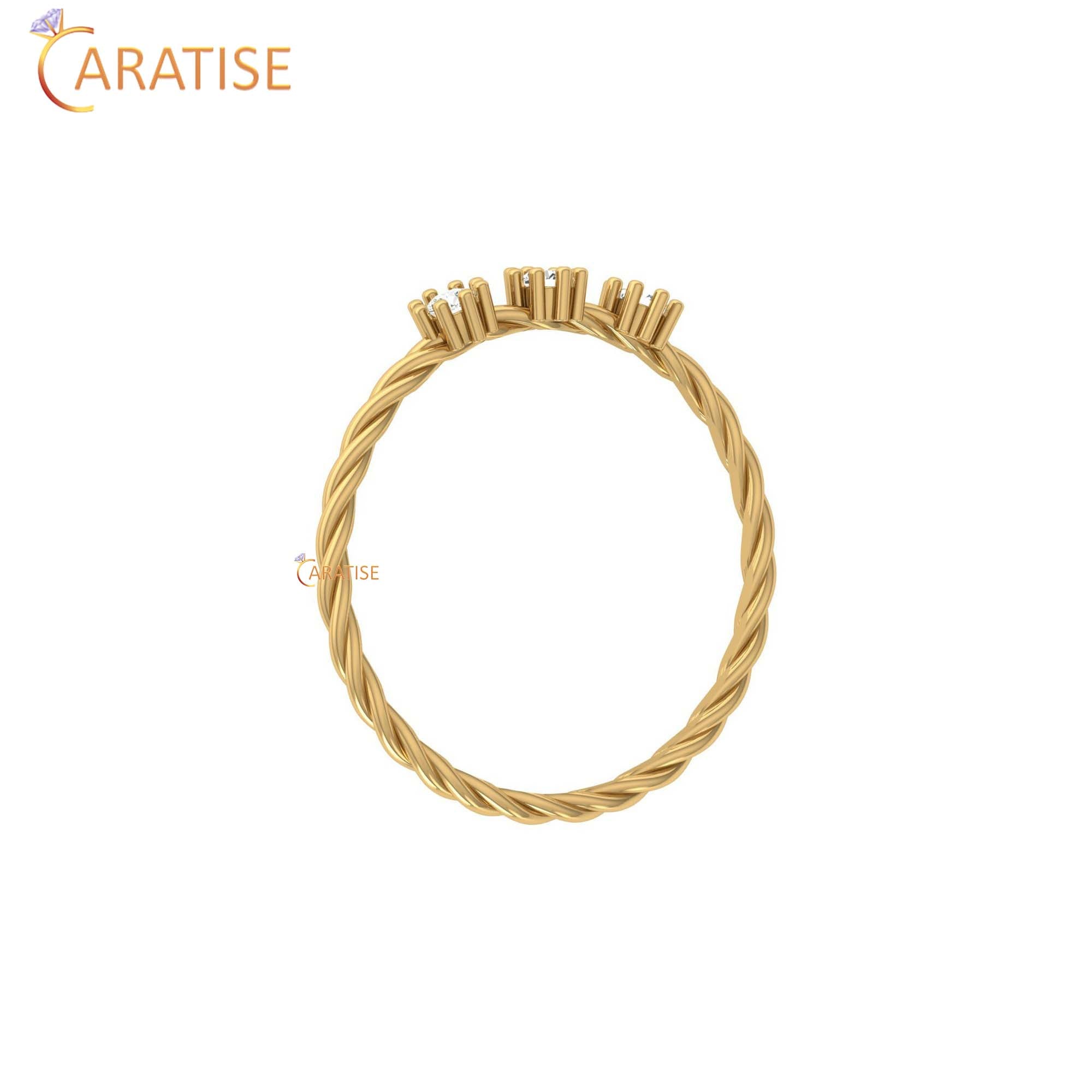 0.09 TDW Round Cut Minimalist Women's Diamond Ring