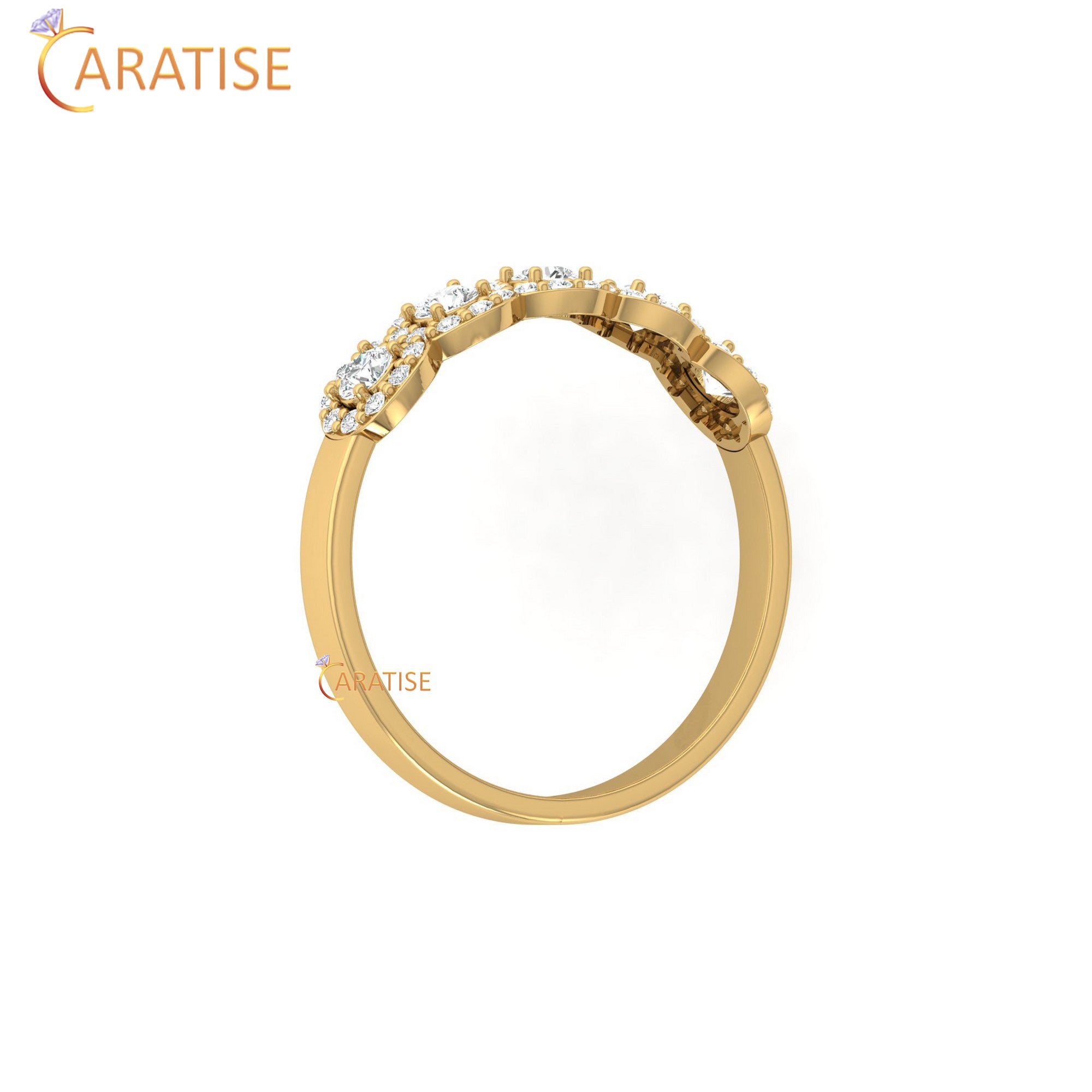 0.45 TDW Round Cut Women's Minimalist Diamond Ring