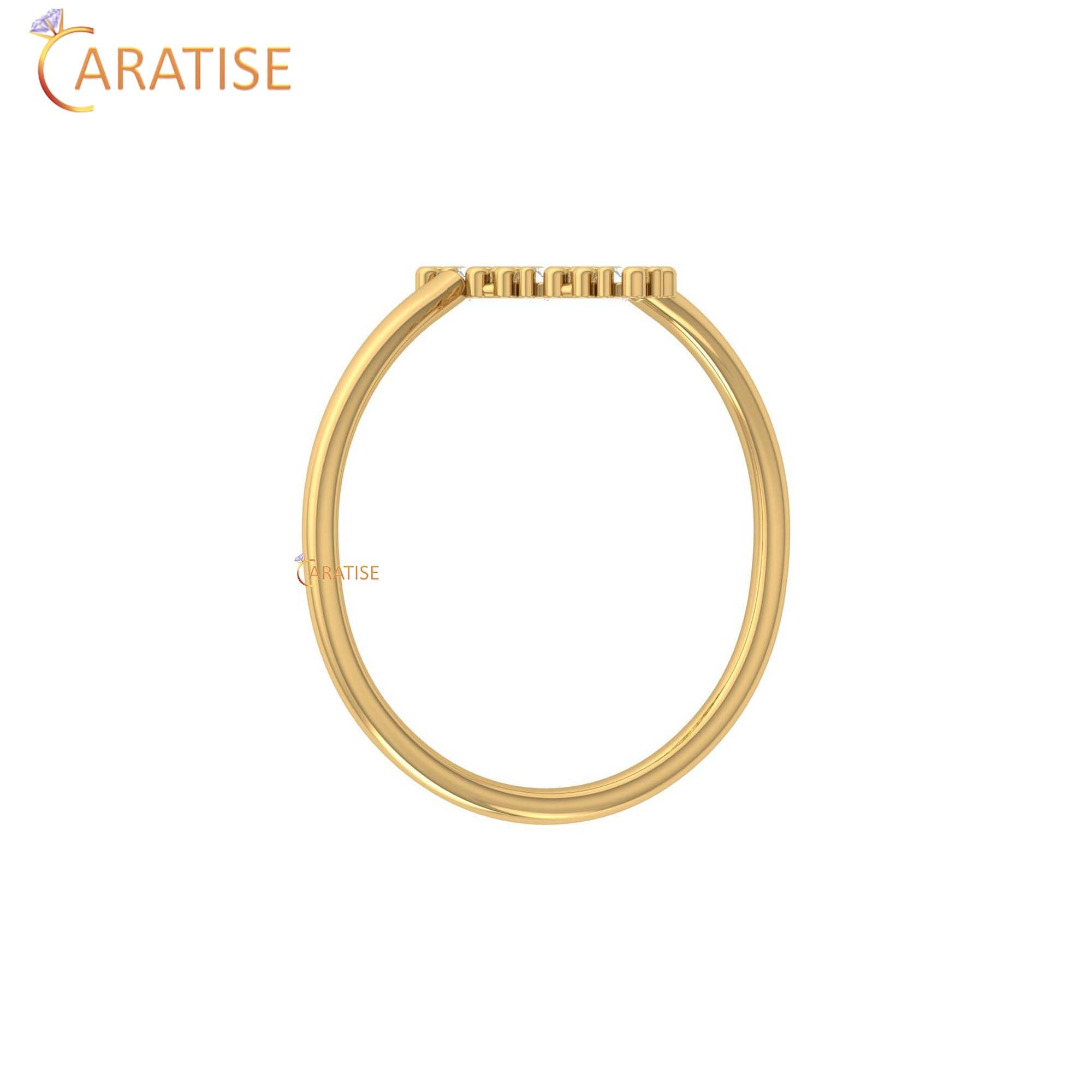 0.09 TDW Round Cut Women's Minimalist Diamond Ring