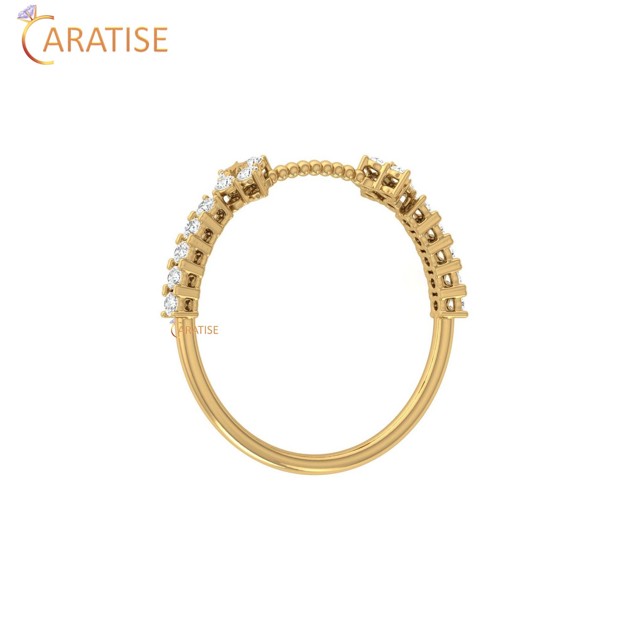 0.23 TDW Round Cut Minimalist Women's Diamond Ring