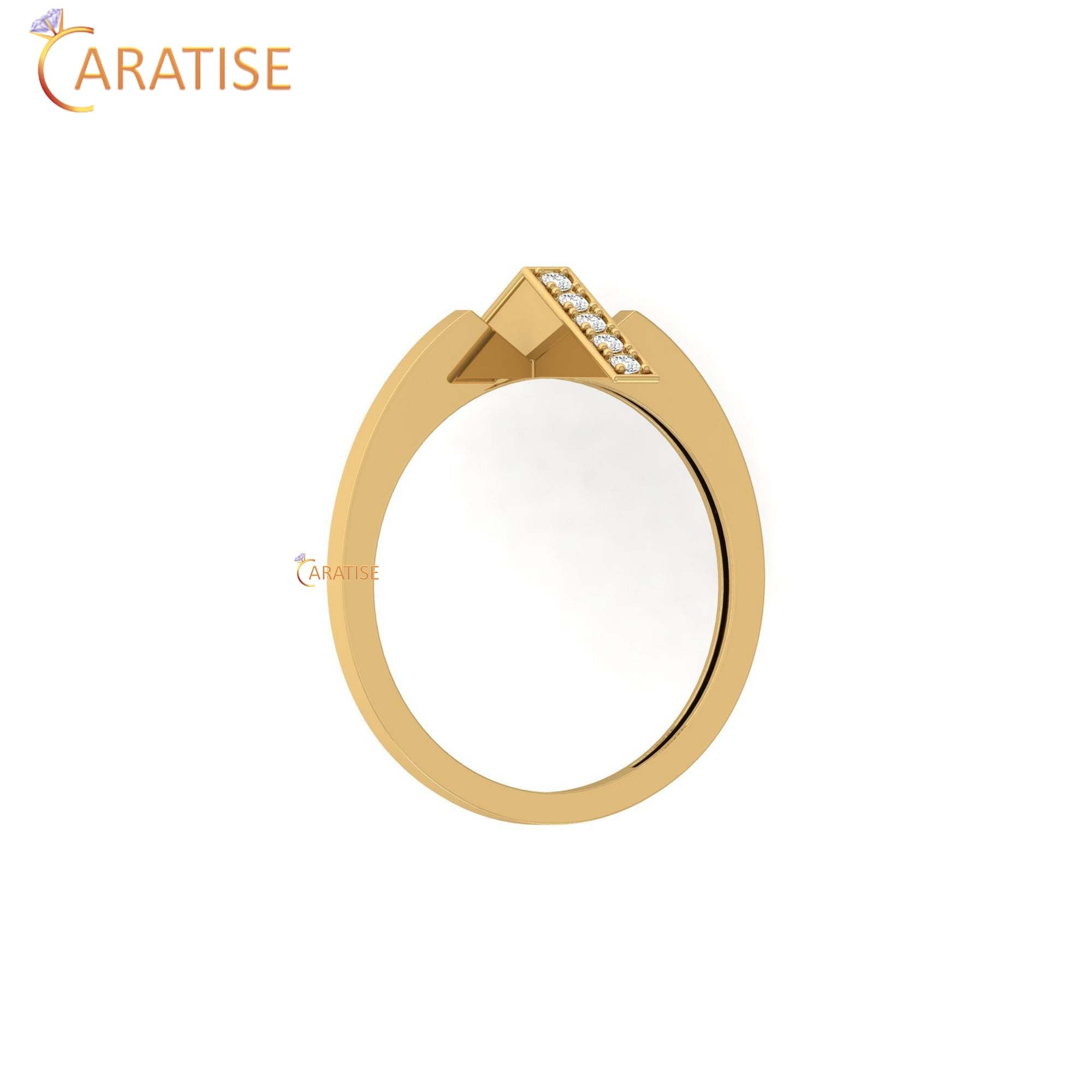 0.08 TDW Round Cut Minimalist Women's Diamond Ring