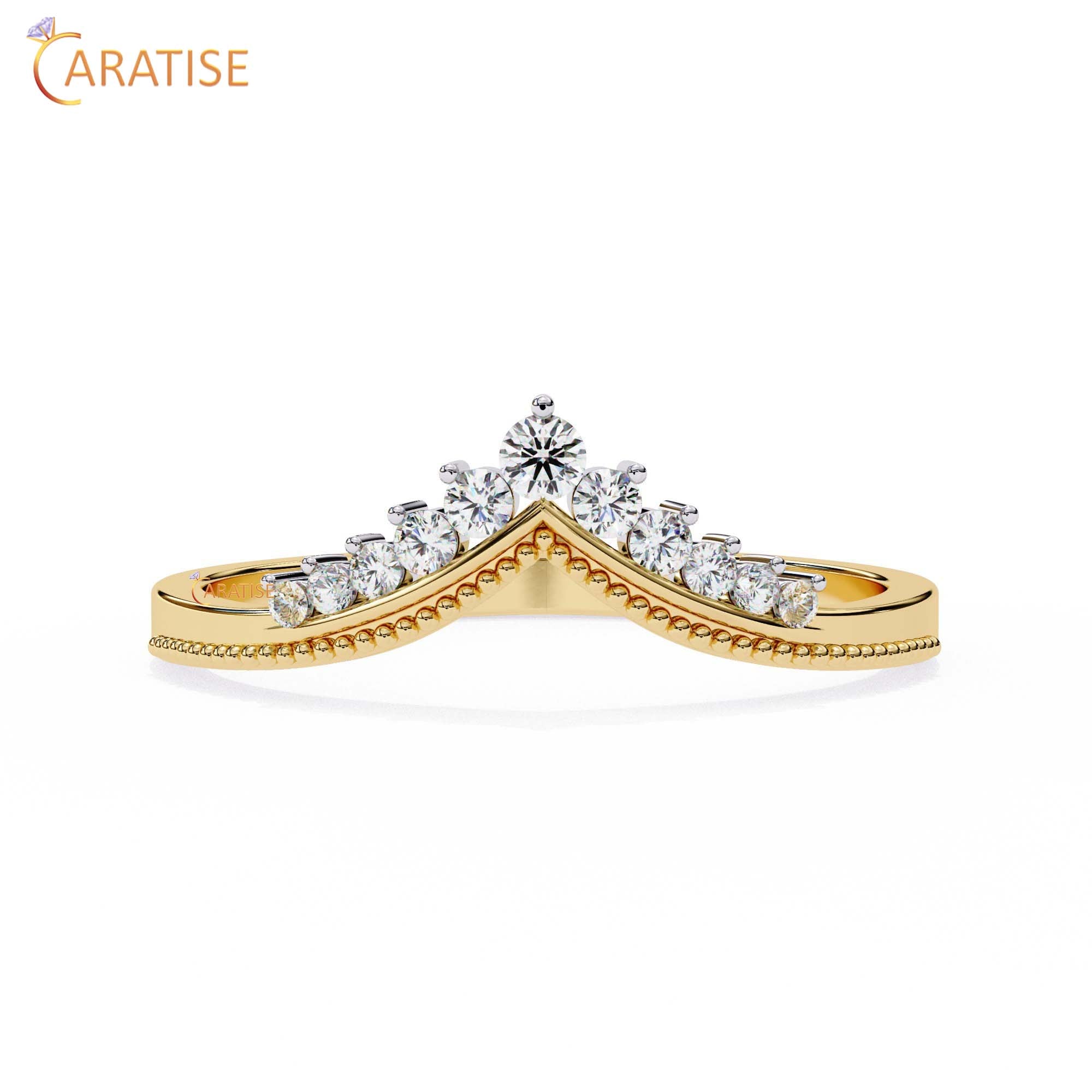 0.147 TDW Round Cut Diamond Women's Minimalist Ring