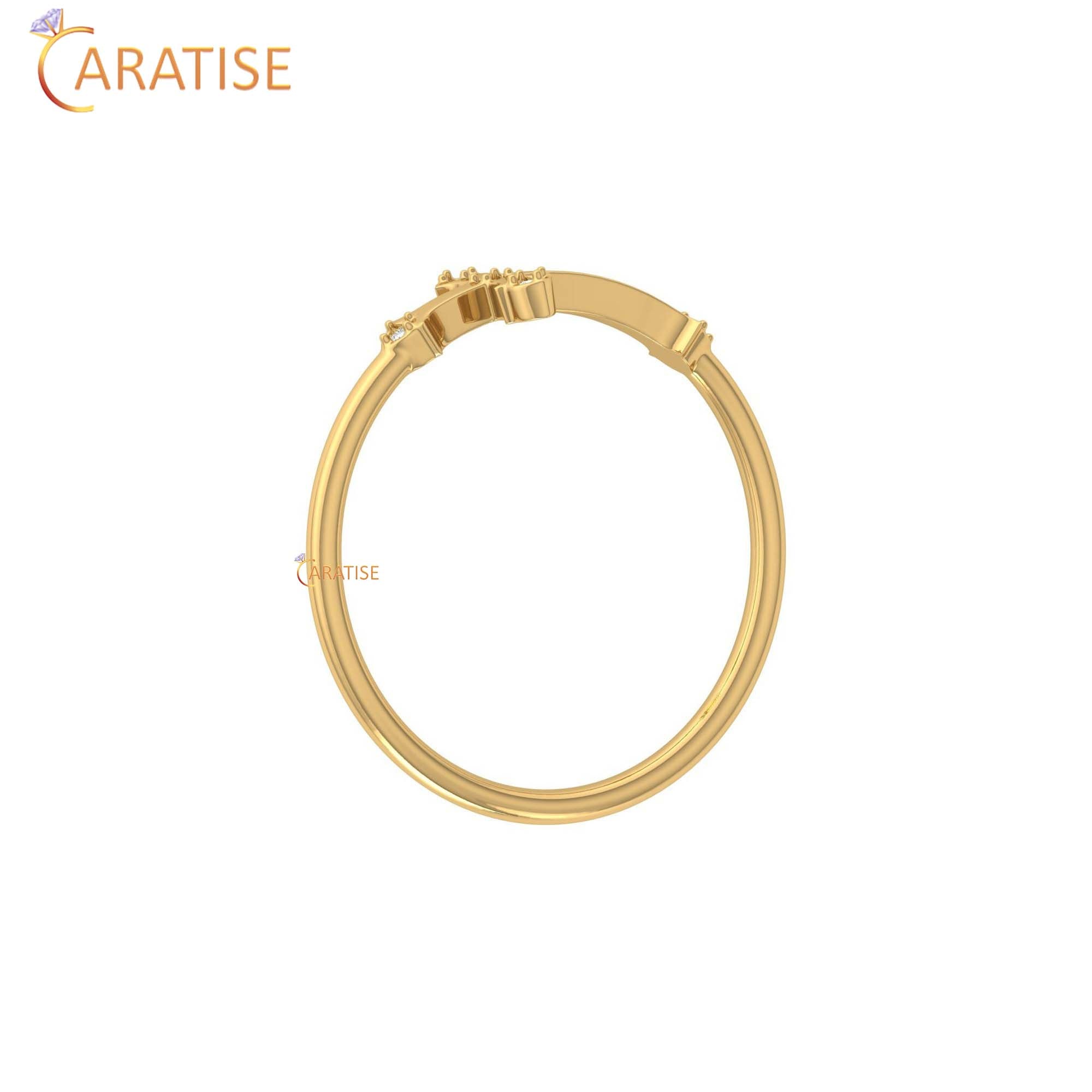 0.02 TDW Round Cut Minimalist Women's Diamond Ring