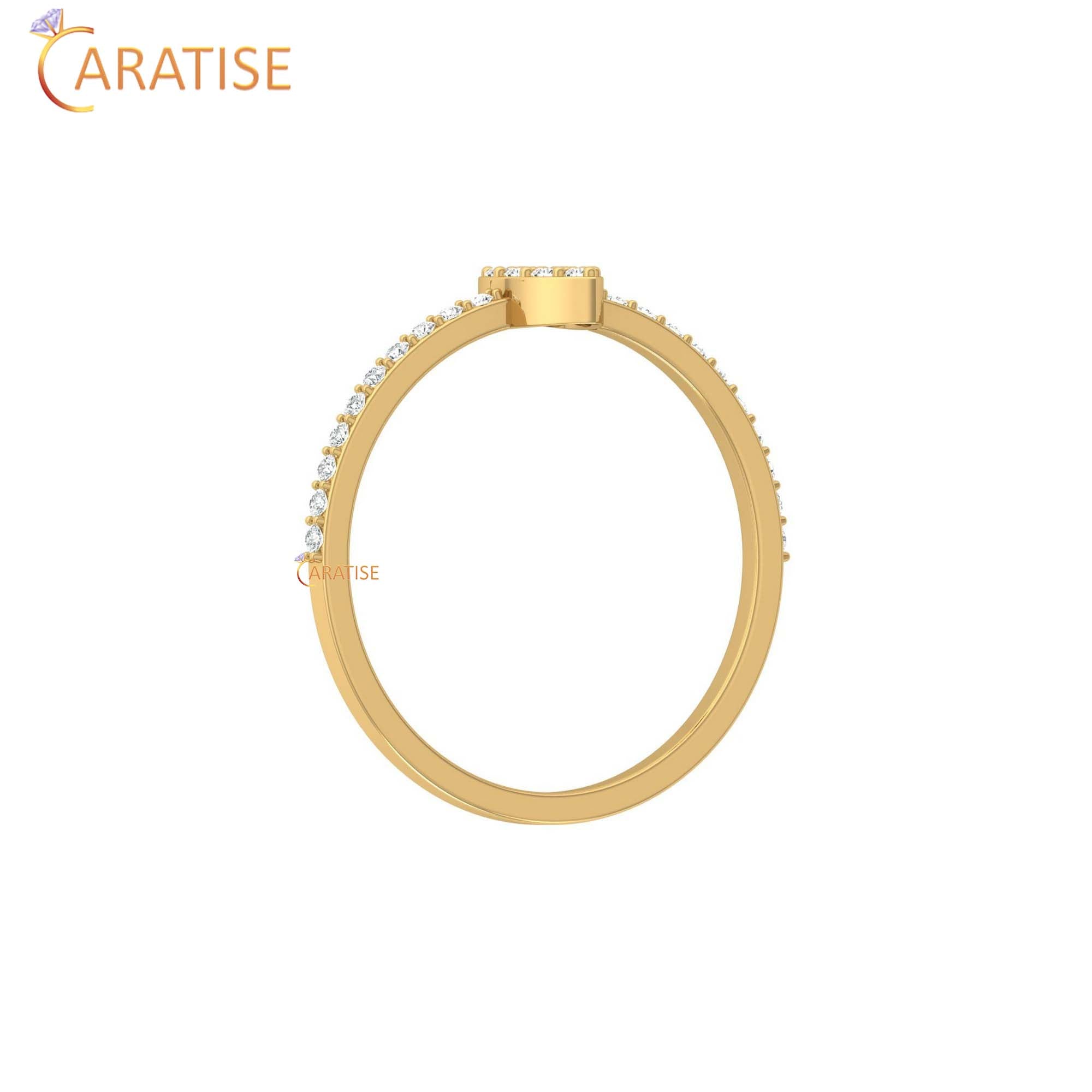 0.18 TDW Round Cut Minimalist Diamond Ring