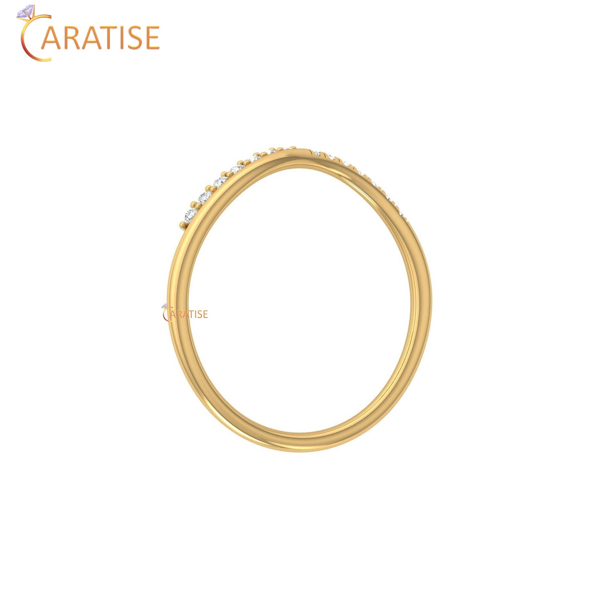 0.07 TDW Round Cut Minimalist Women's Diamond Ring