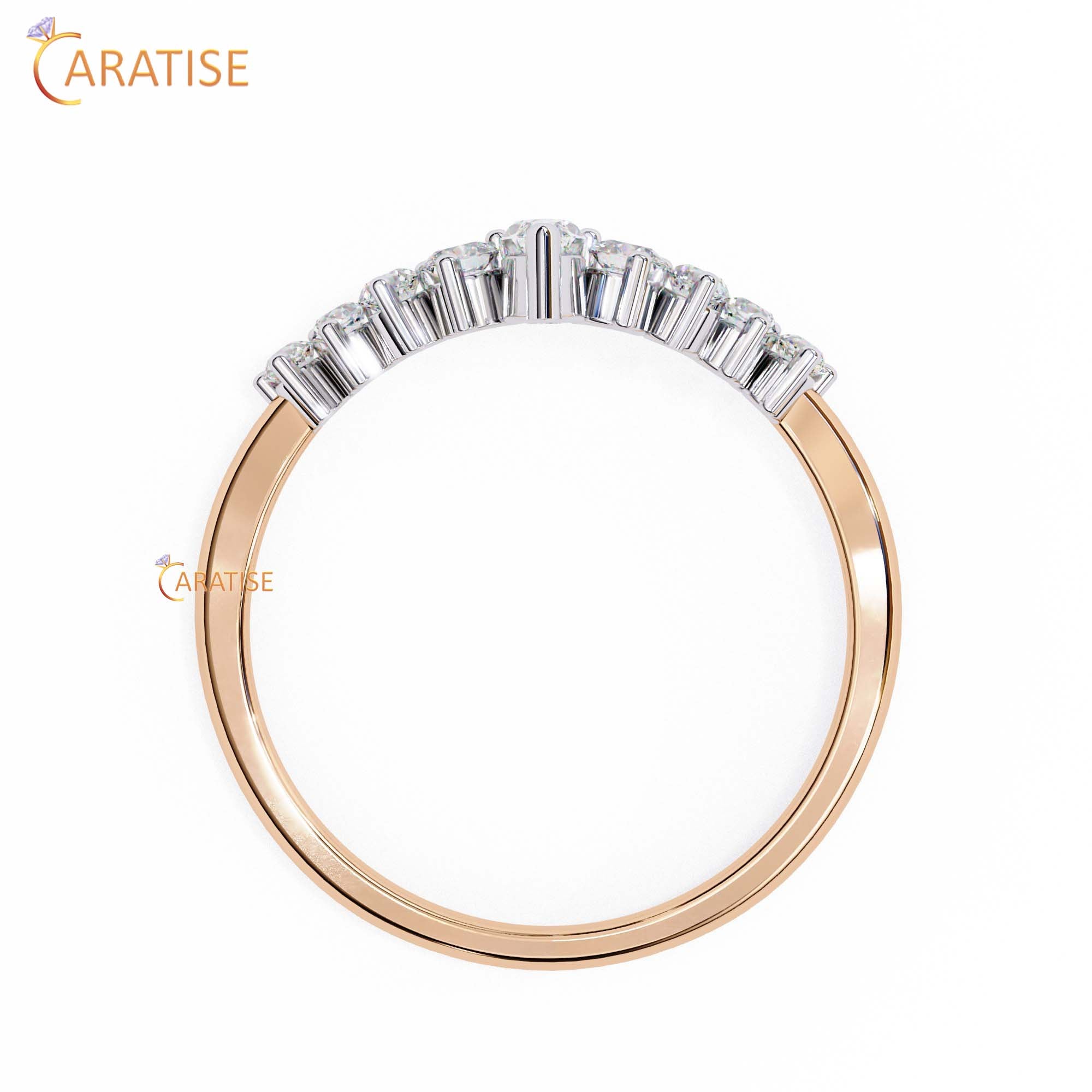 0.39 TDW Round & Marquise Cut Minimalist Diamond Women's Ring