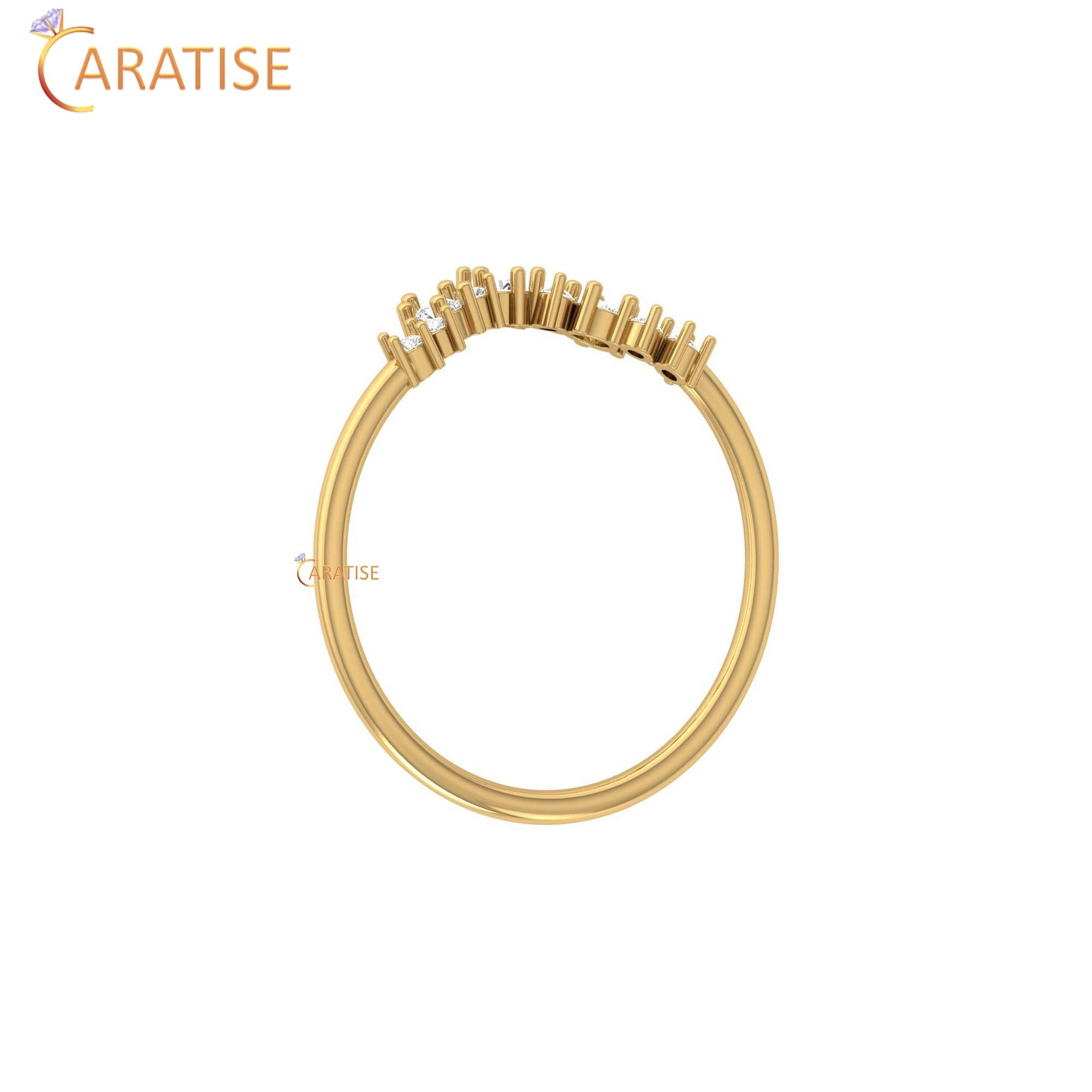 0.15 TDW Round Cut Minimalist Women's Diamond Ring