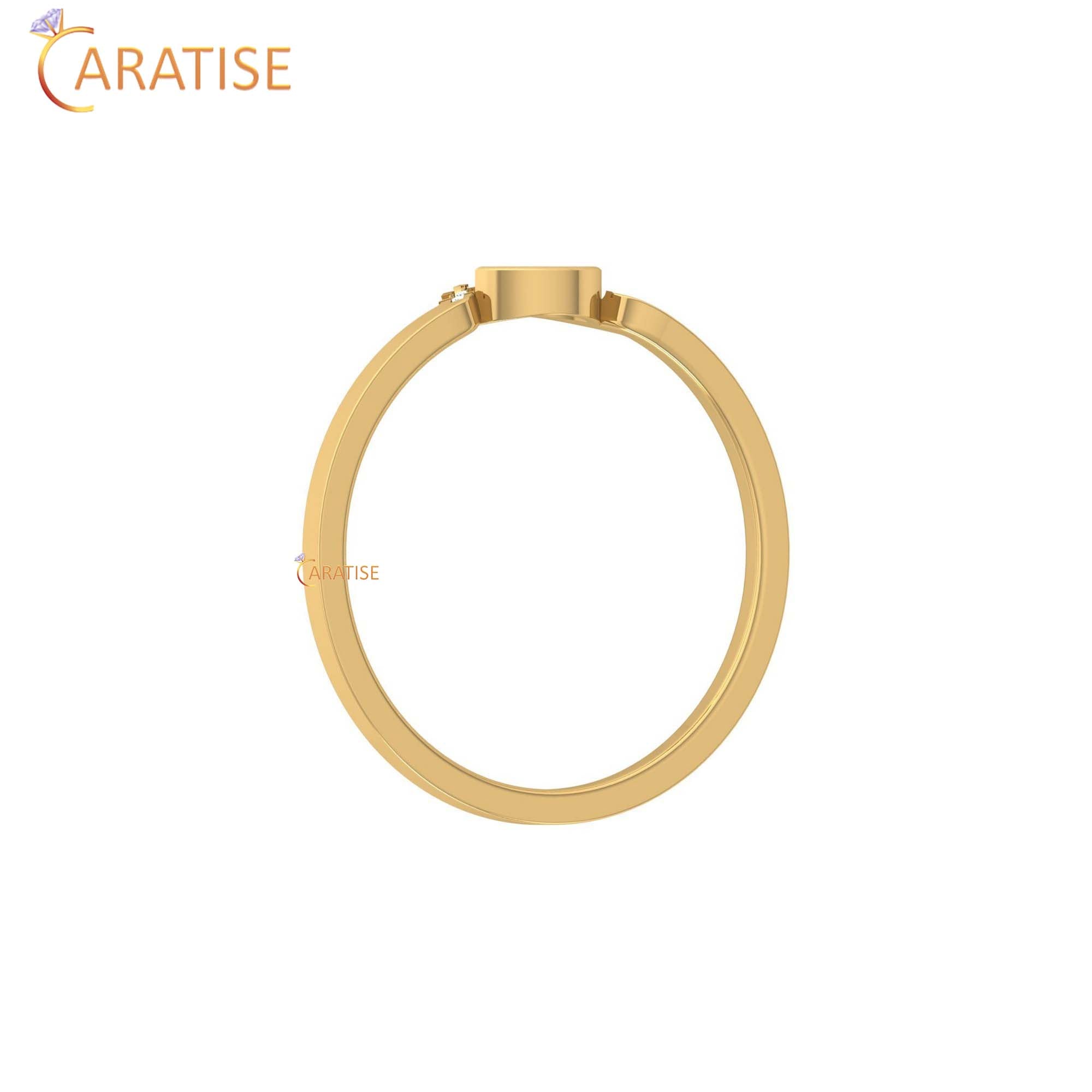 0.09 TDW Round & Marquise Cut Women's Minimalist Diamond Ring