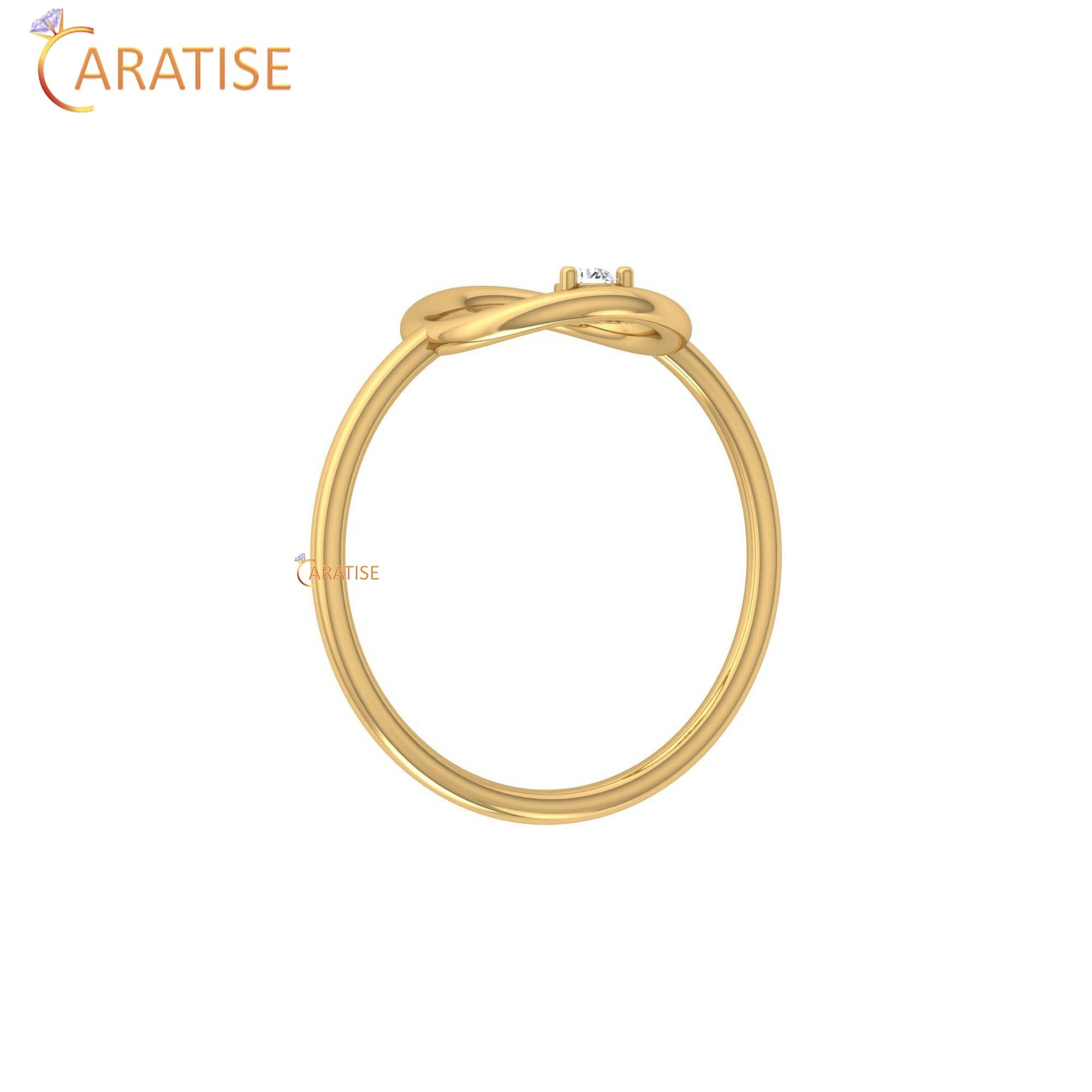 0.04 TDW Round Cut Women's Minimalist Diamond Ring