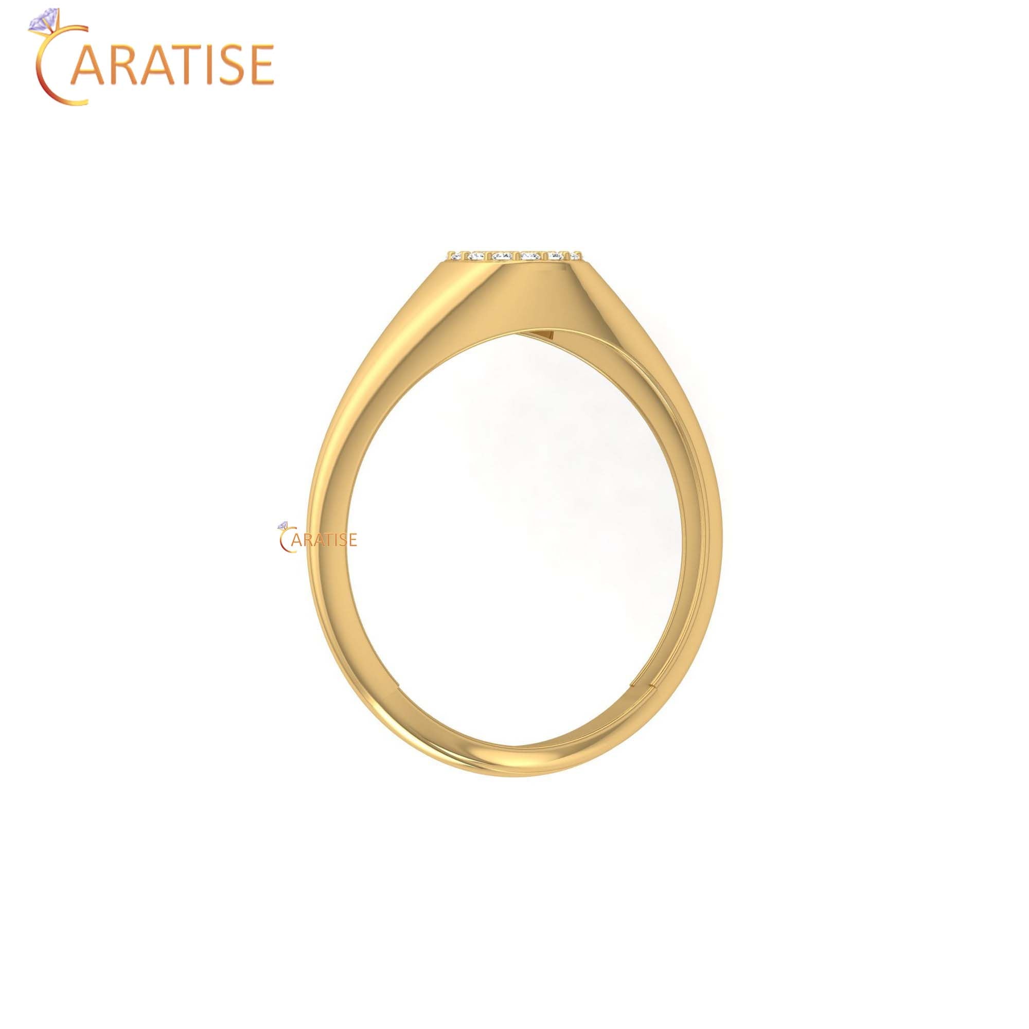 0.088 TDW Round Cut Women's Minimalist Diamond Ring