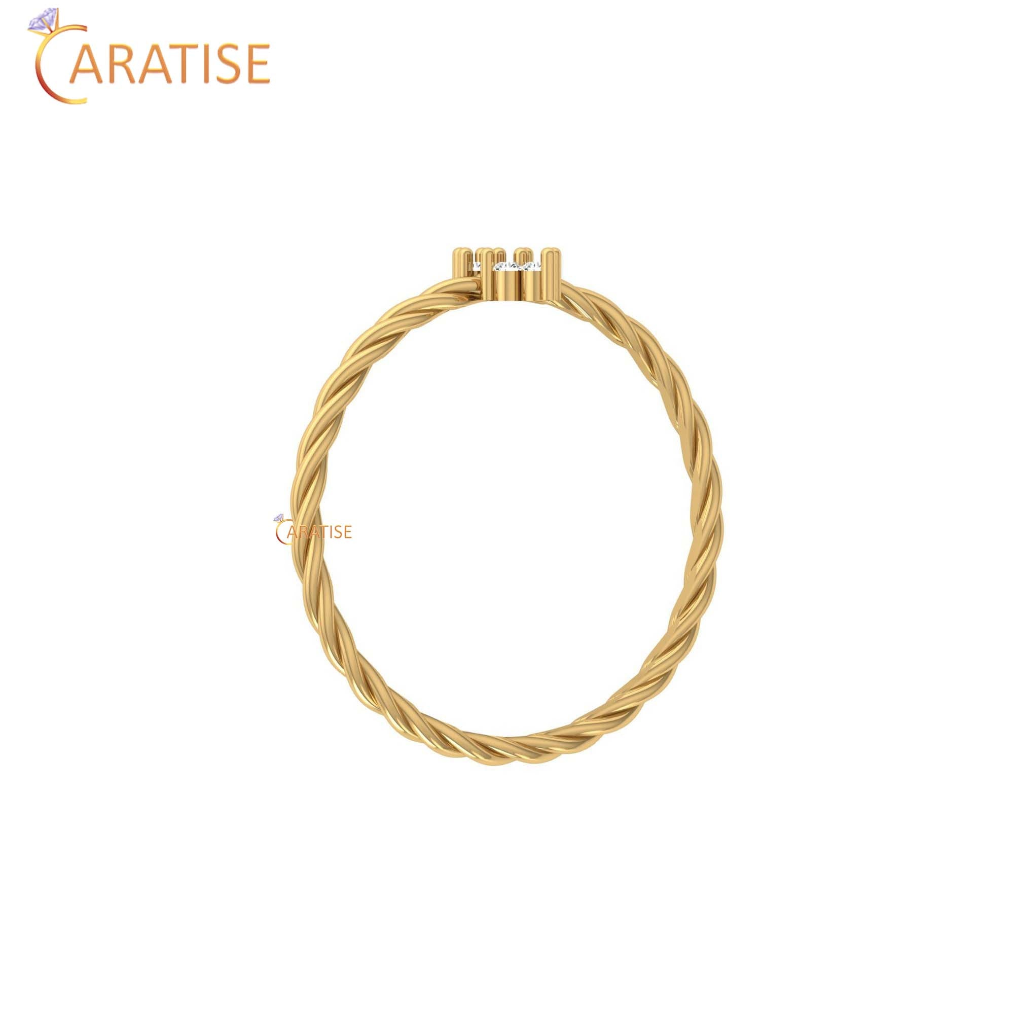 0.05 TDW Round Cut Minimalist Women's Diamond Ring