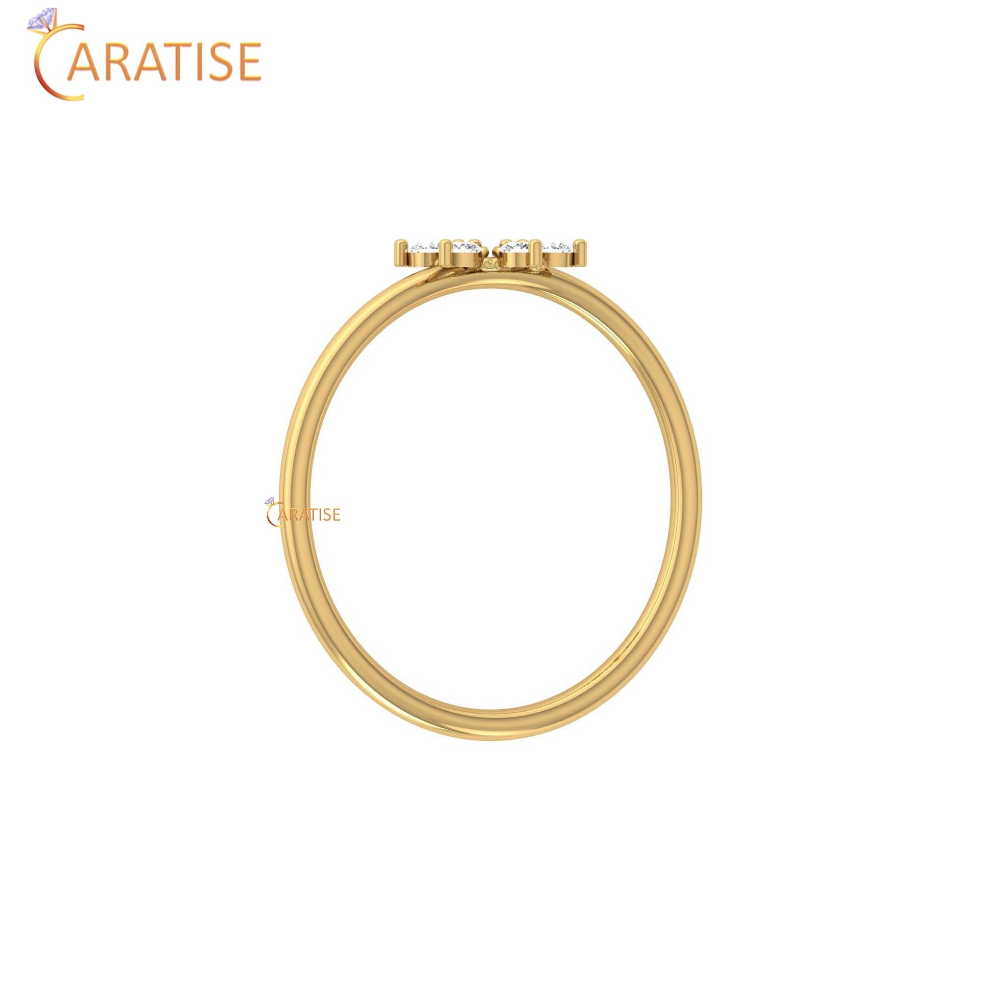 0.16 TDW Round Cut Women's Minimalist Diamond Ring