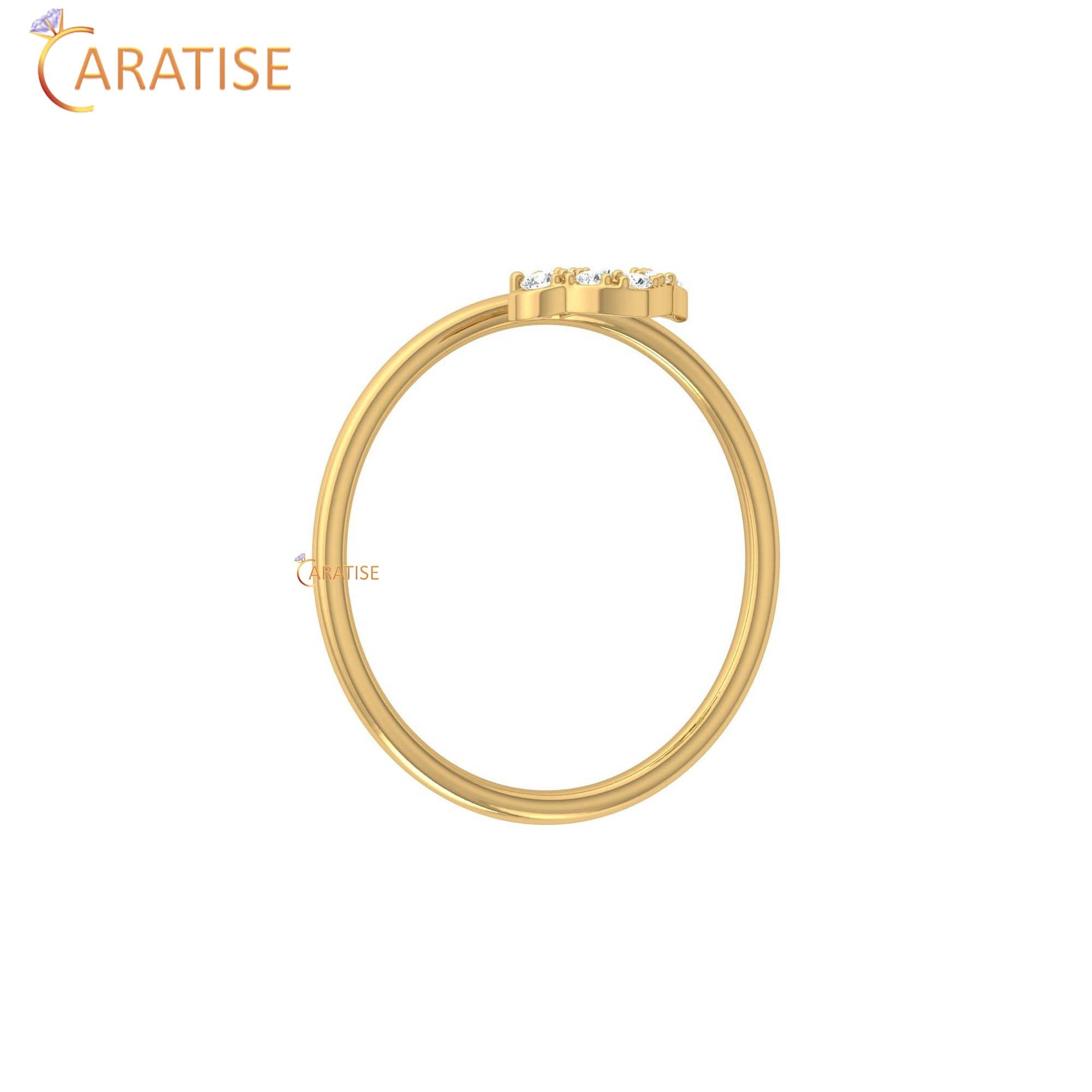 0.10 TDW Round Cut Minimalist Women's Diamond Ring